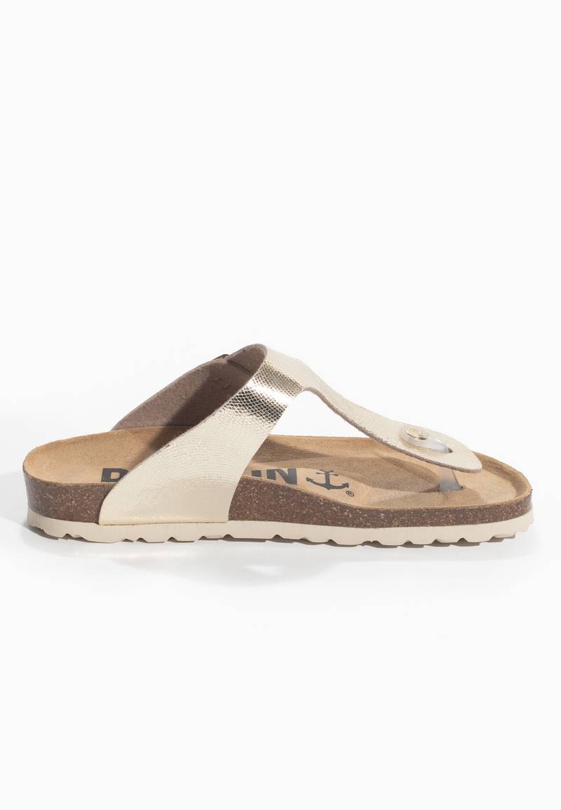 Gold Mercury Toe-Strap Sandals