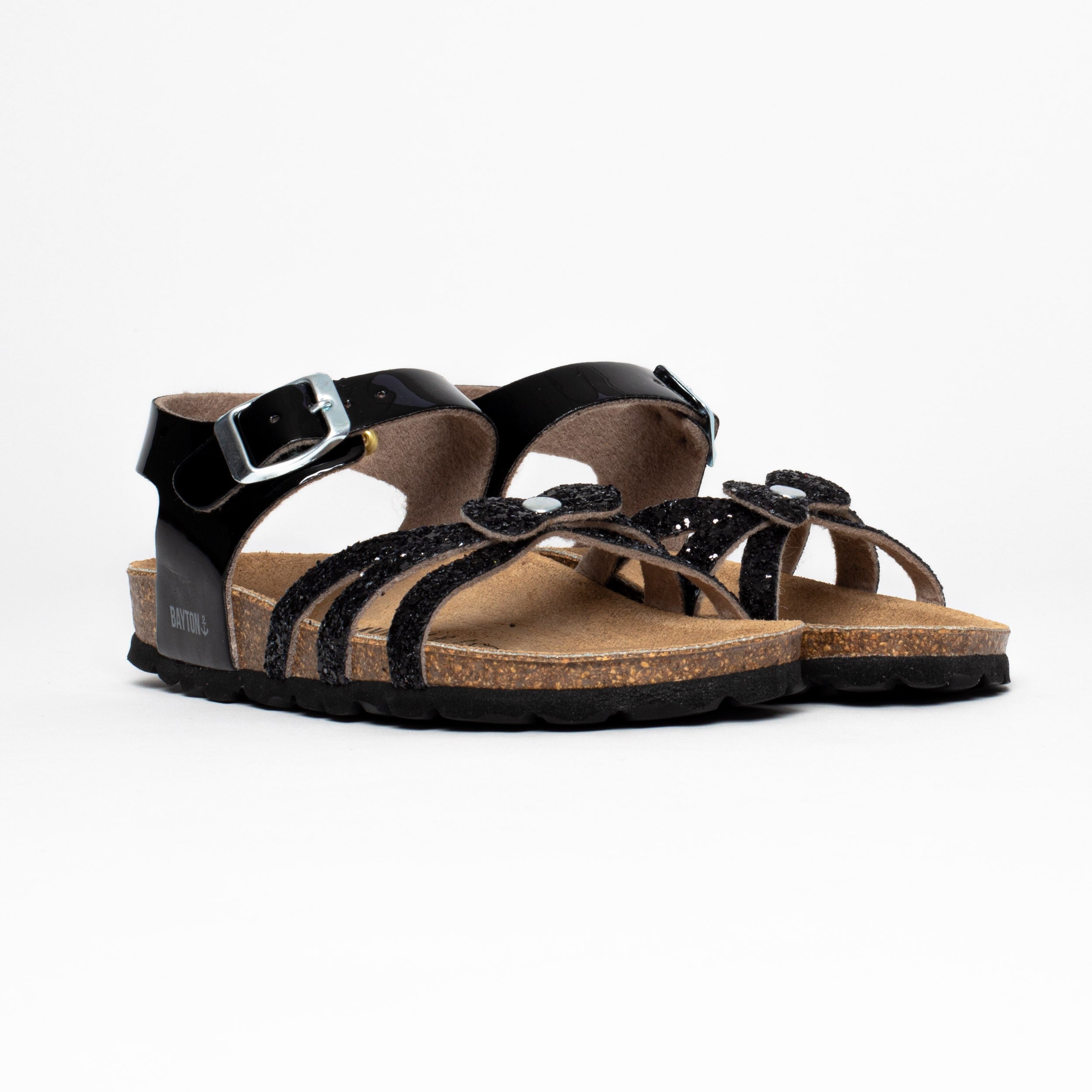 Eirene Black Multi-Strap Sandals