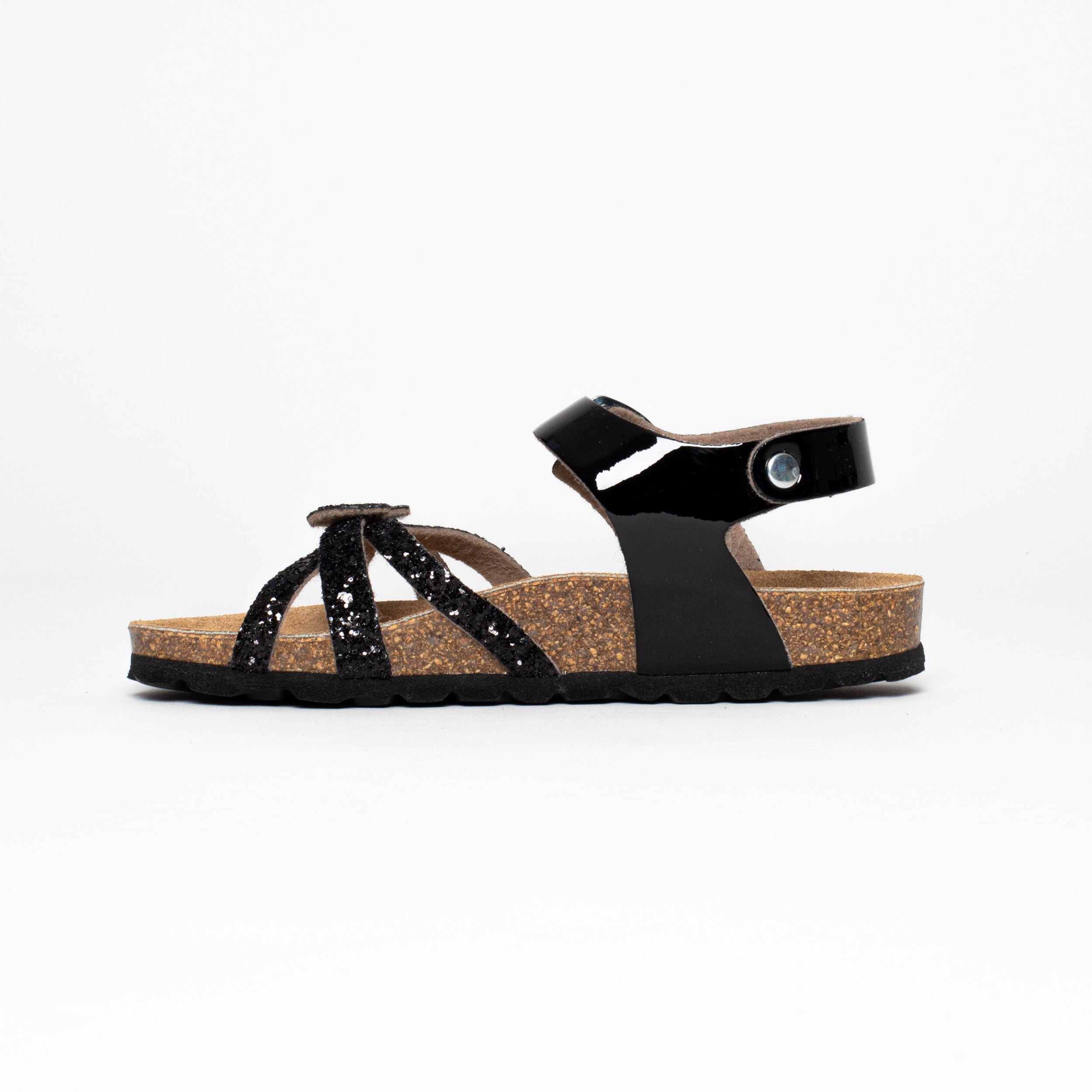 Eirene Black Multi-Strap Sandals