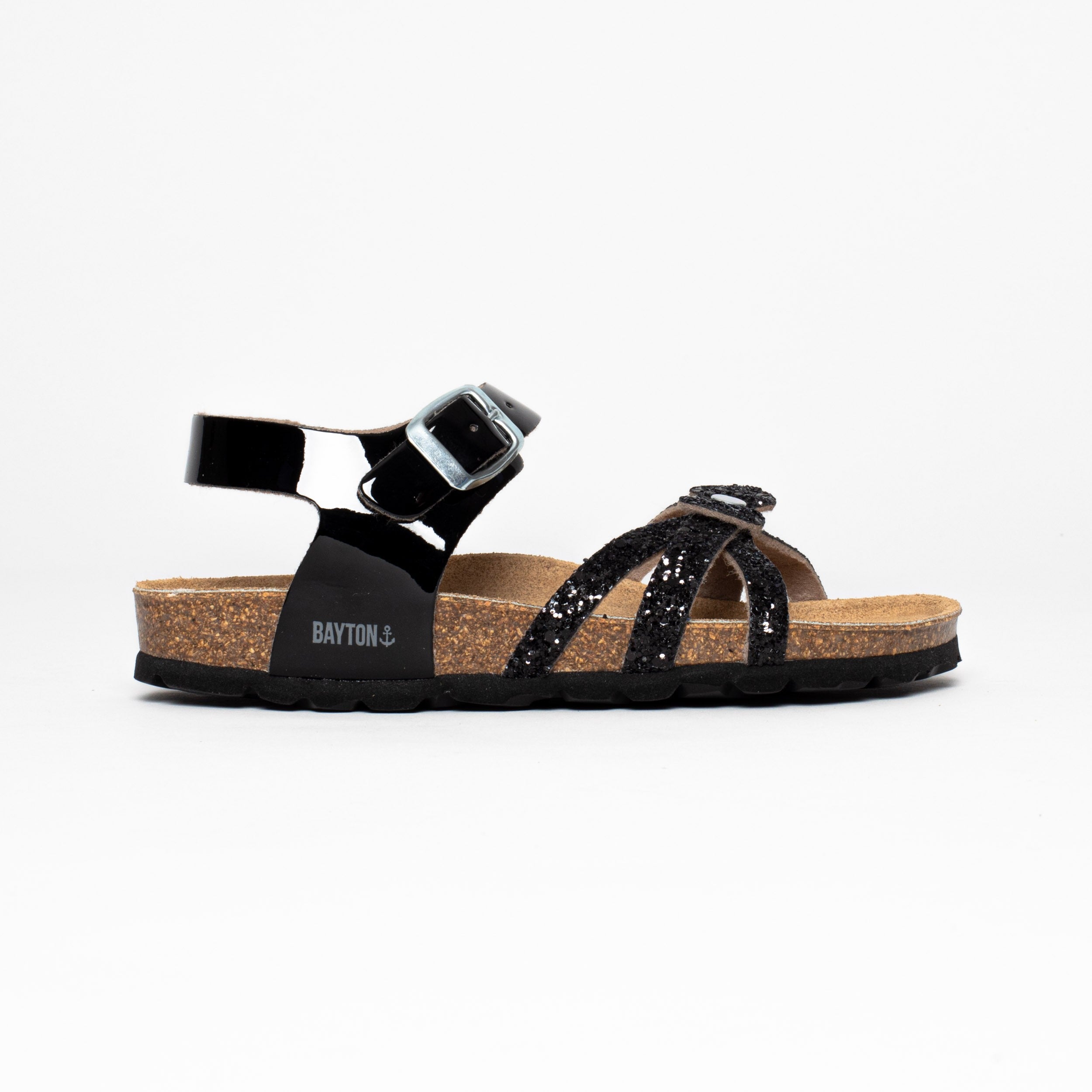 Eirene Black Multi-Strap Sandals