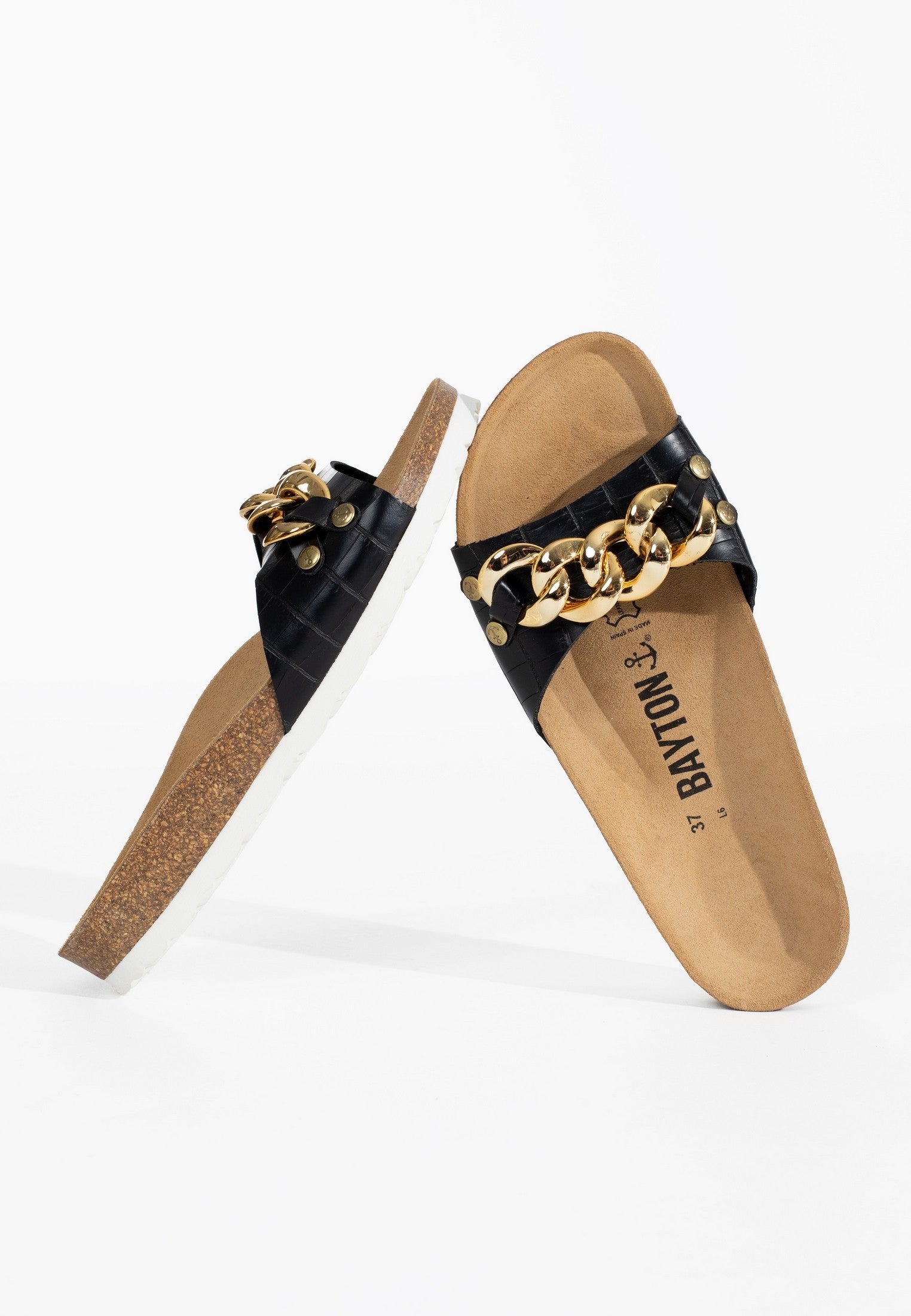 Esterel Black 1 Strap Sandals