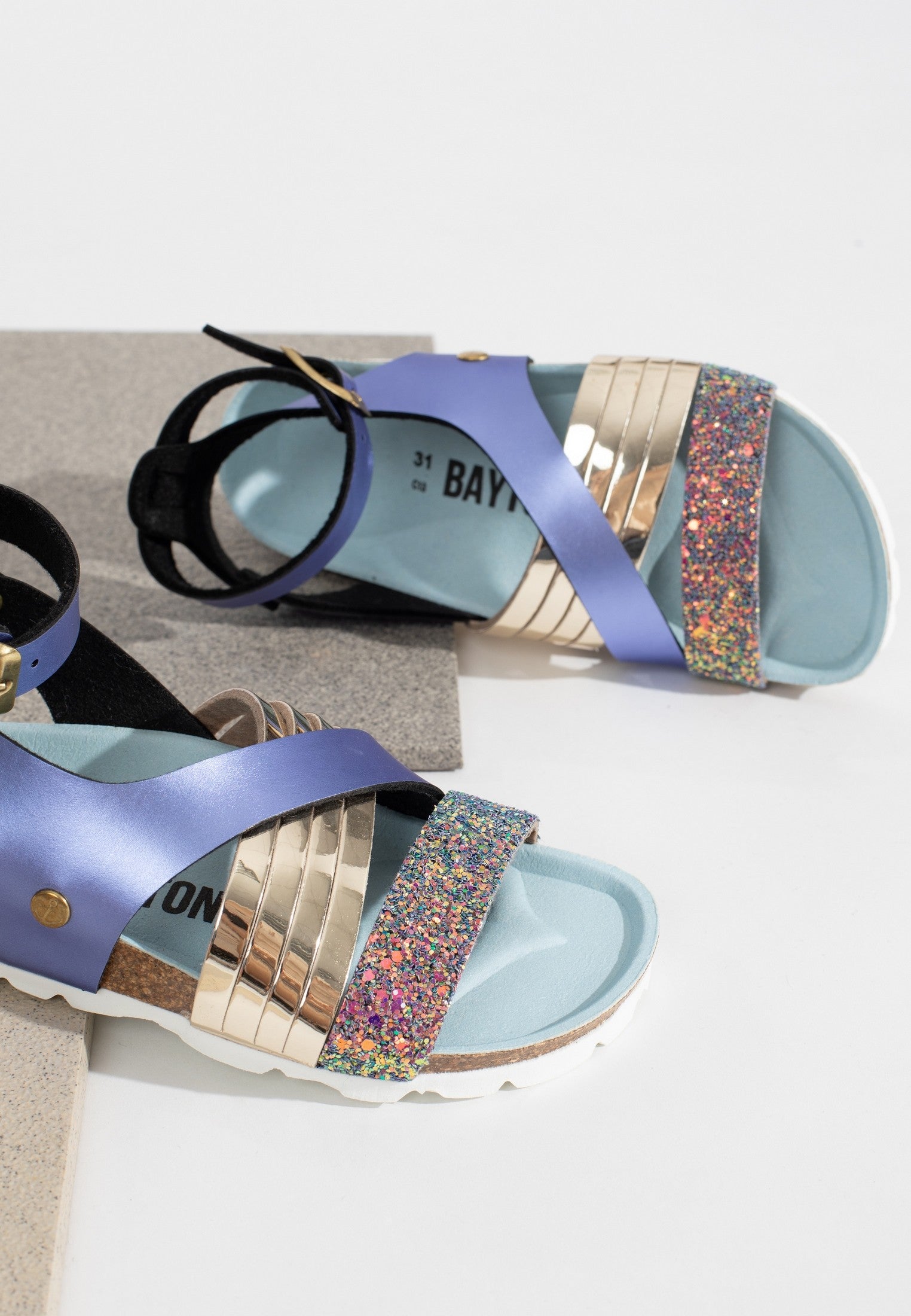 Fadette Blue Multi-Strap Sandals