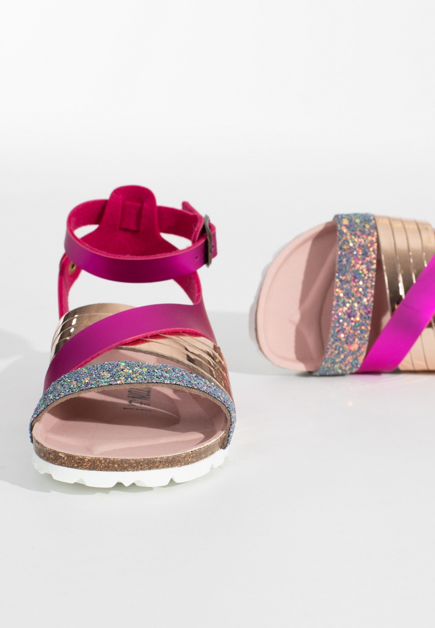 Fadette Fuschia Multi-Strap Sandals