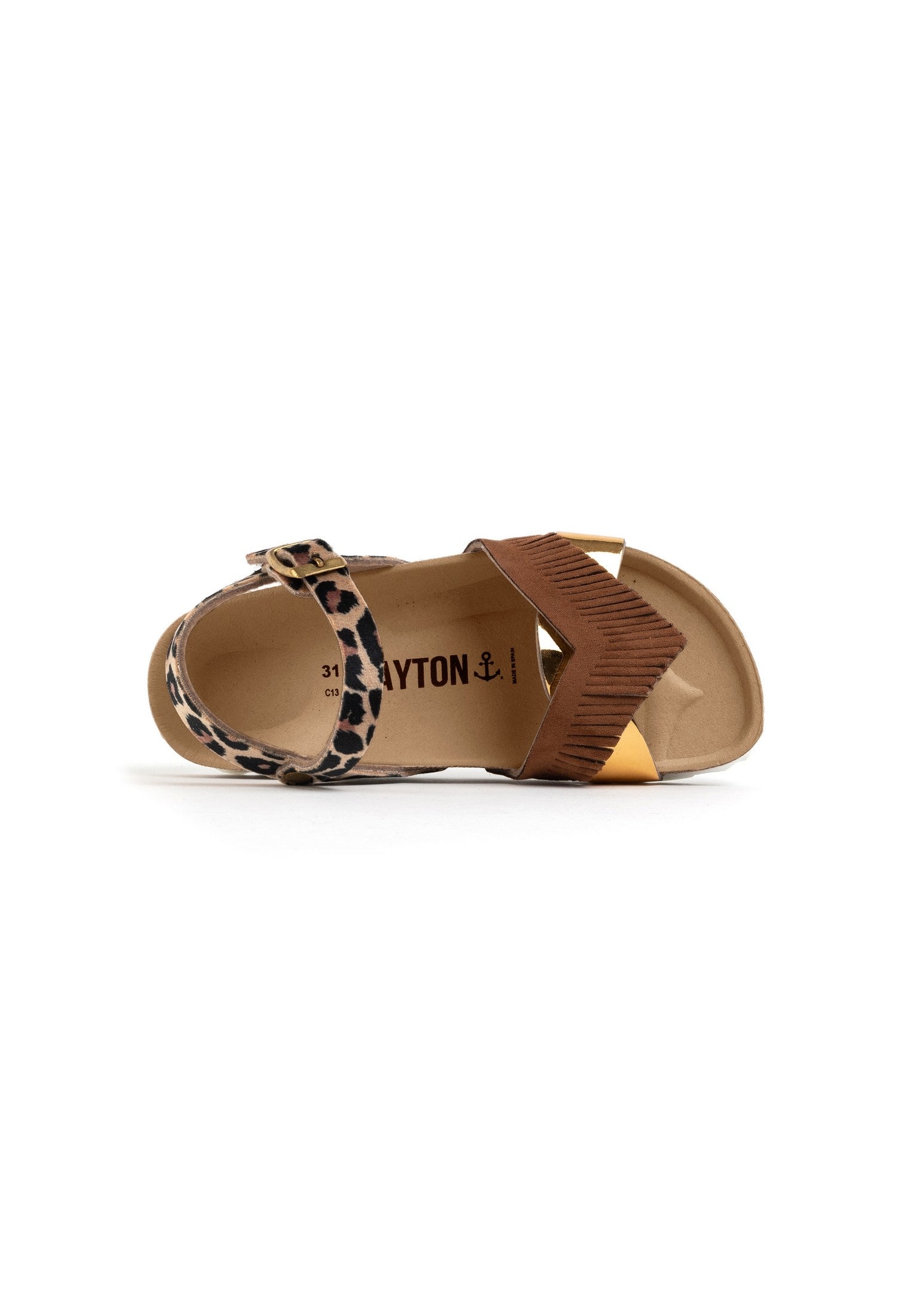 Franny Brown and Gold Leopard Multi-Strap Sandals