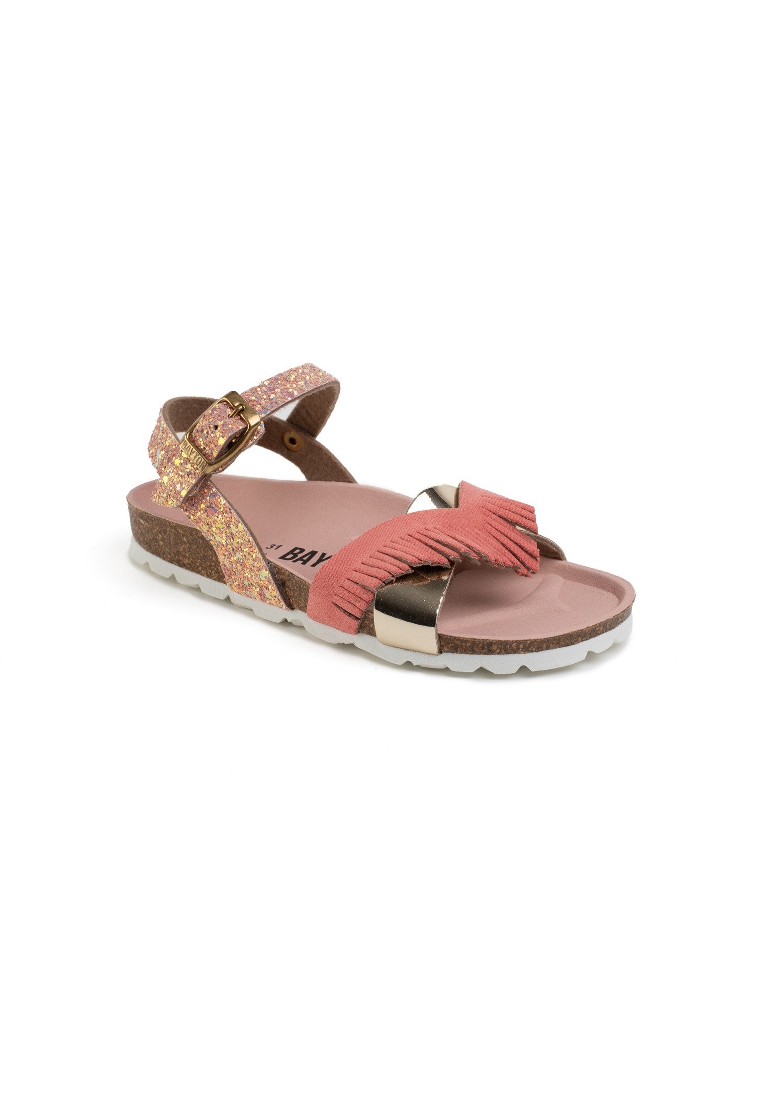 Sandalias Franny Multibrides Glitter Rosa Y Rosa