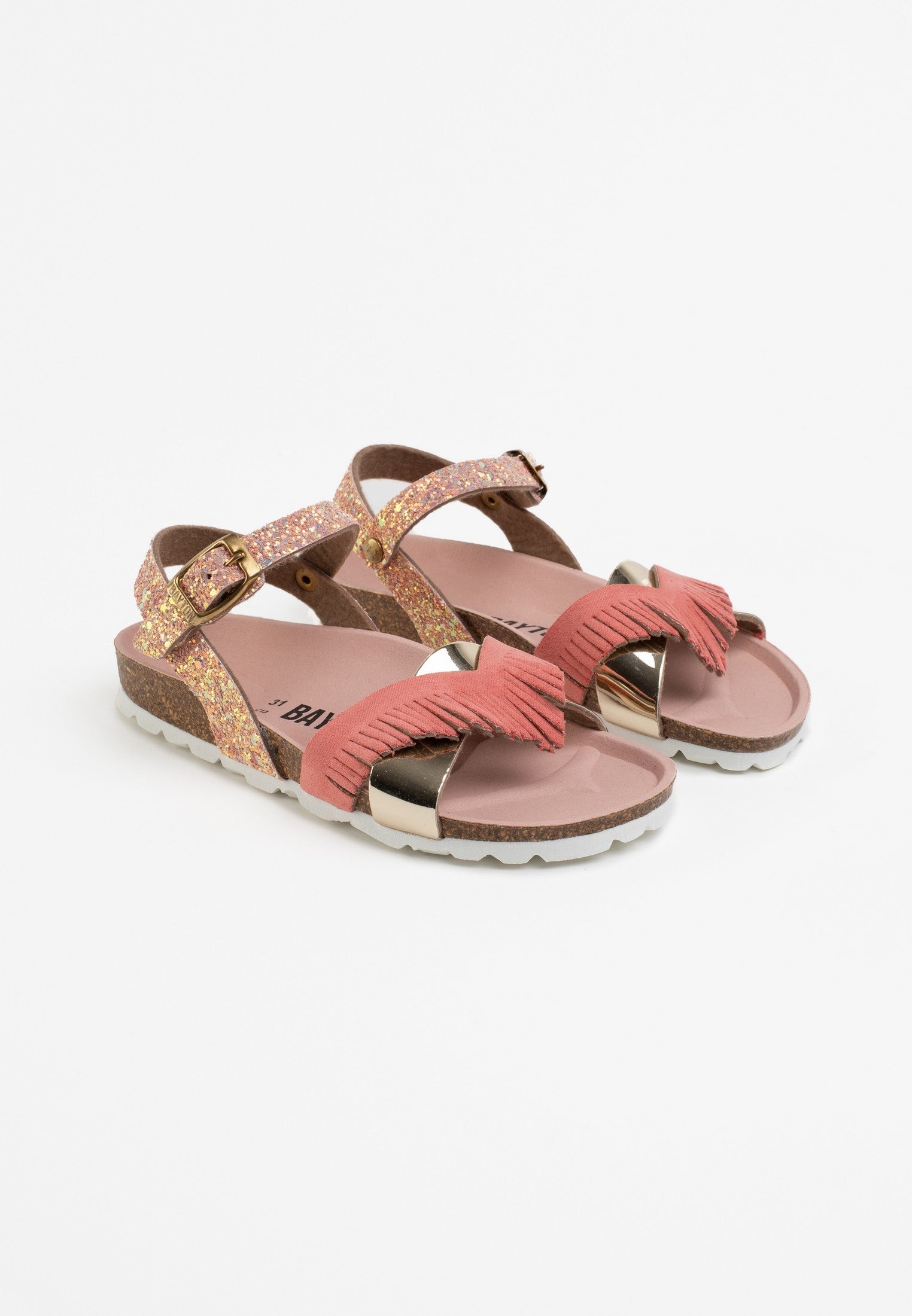 Sandalias Franny Multibrides Glitter Rosa Y Rosa