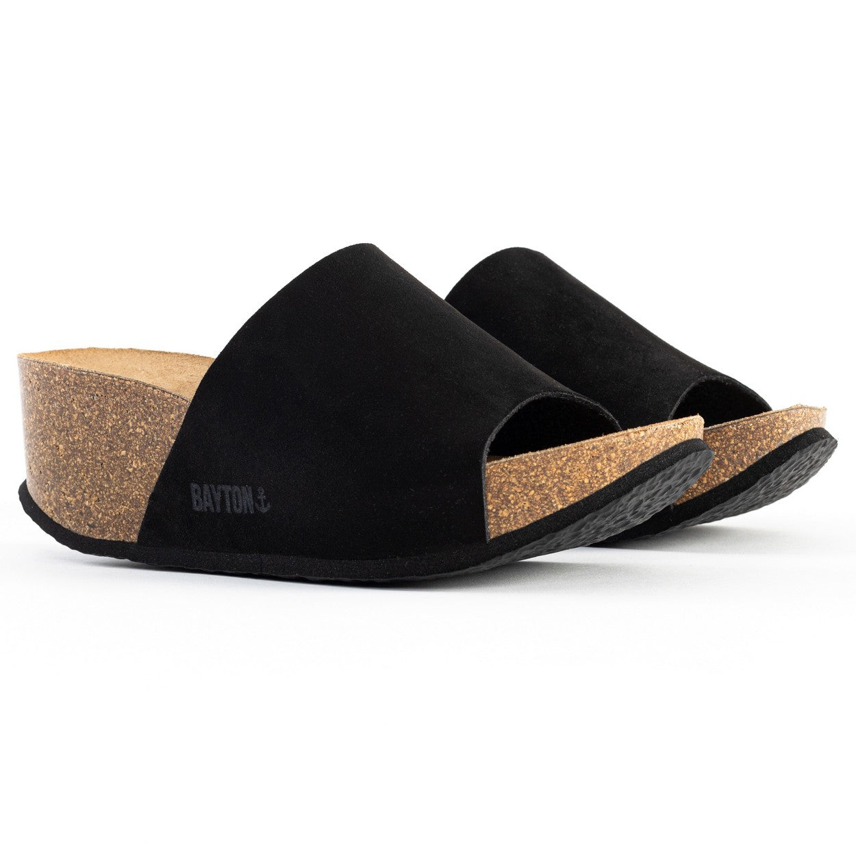 Fuerte Black Wedge and Semi-Wedge Sandals