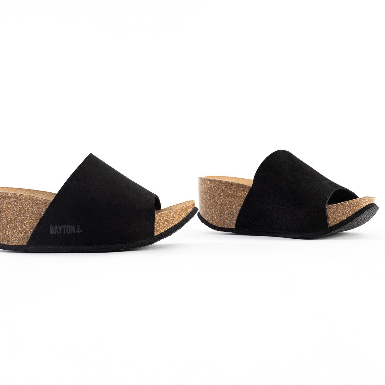 Fuerte Black Wedge and Semi-Wedge Sandals