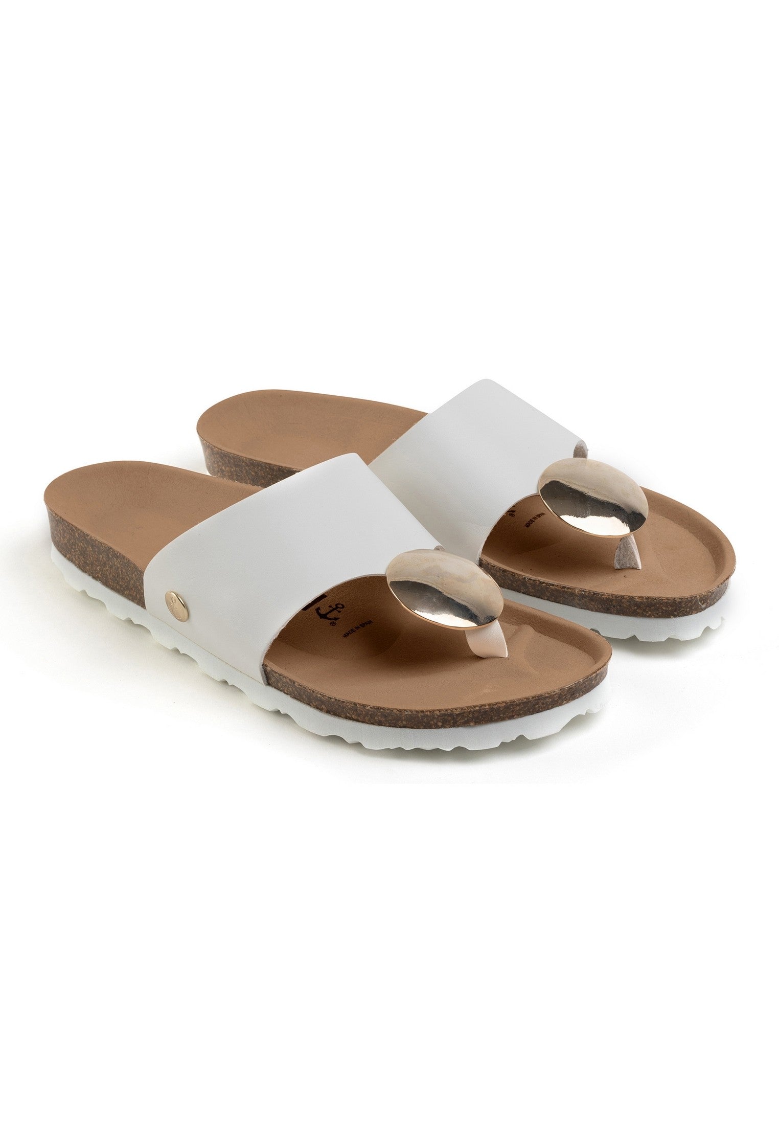 Galante 1 Strap White Toe-Strap Sandals