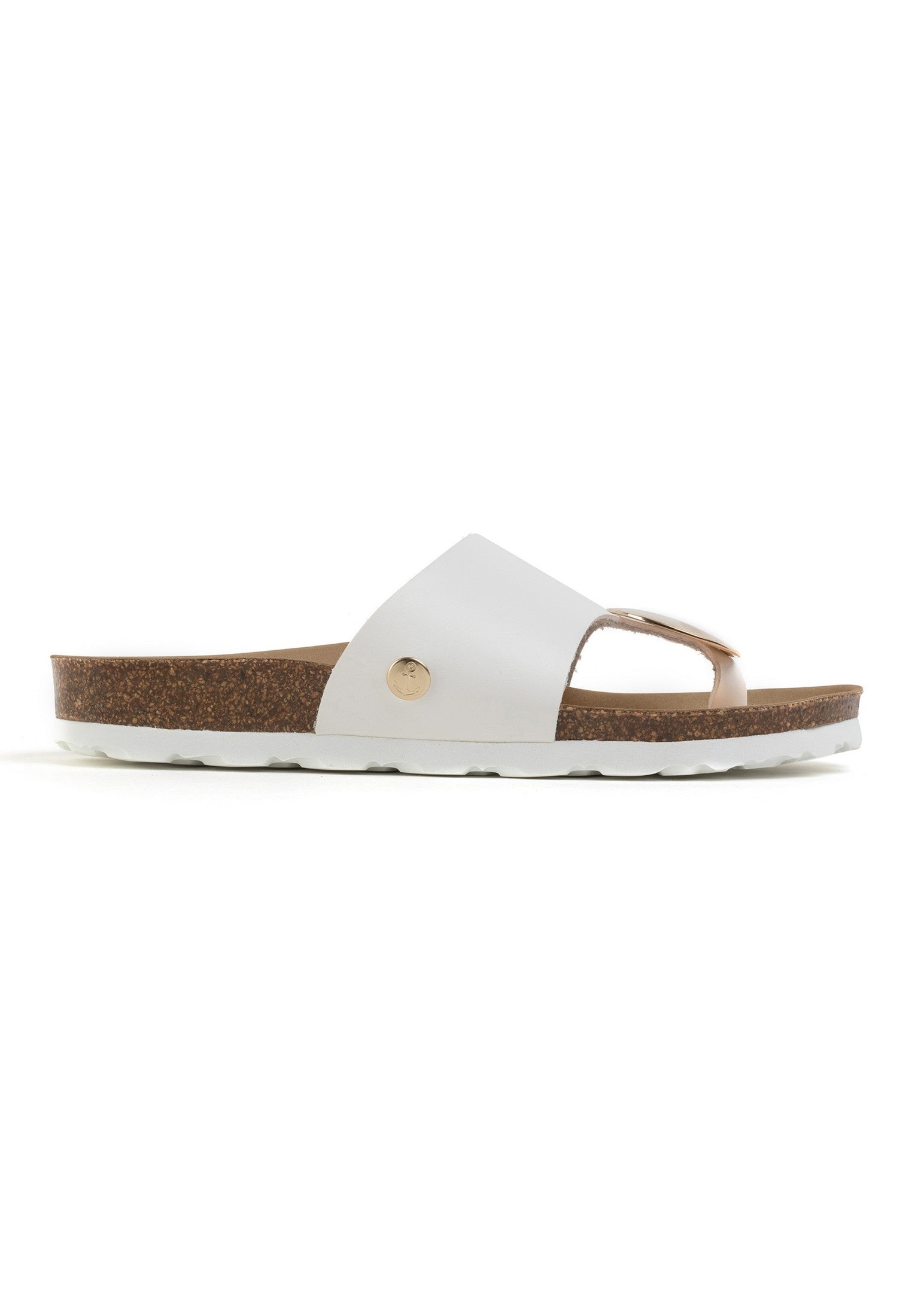 Galante 1 Strap White Toe-Strap Sandals