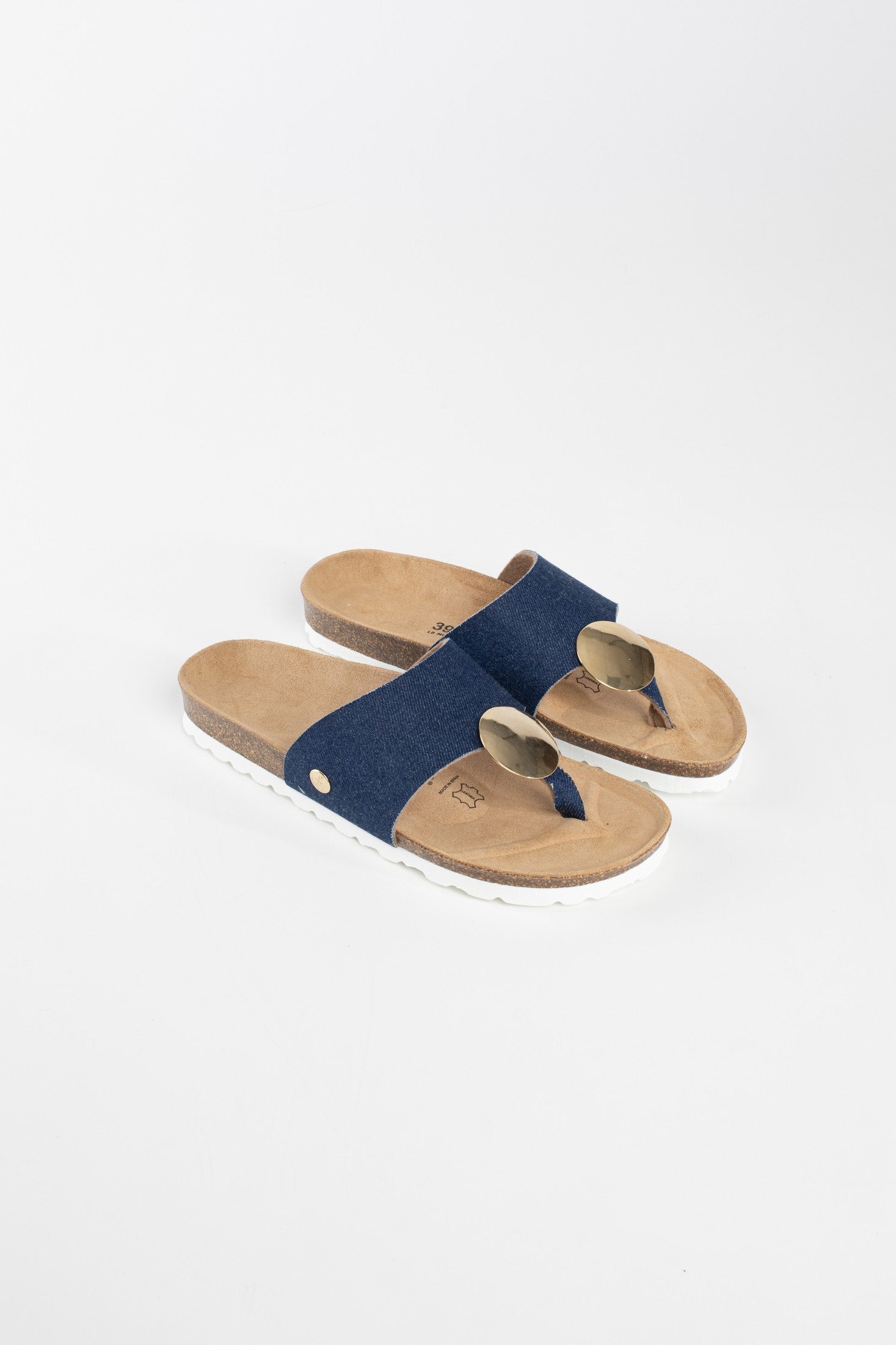 Galante 1 Strap Raw Blue Denim Toe-Thong Sandals