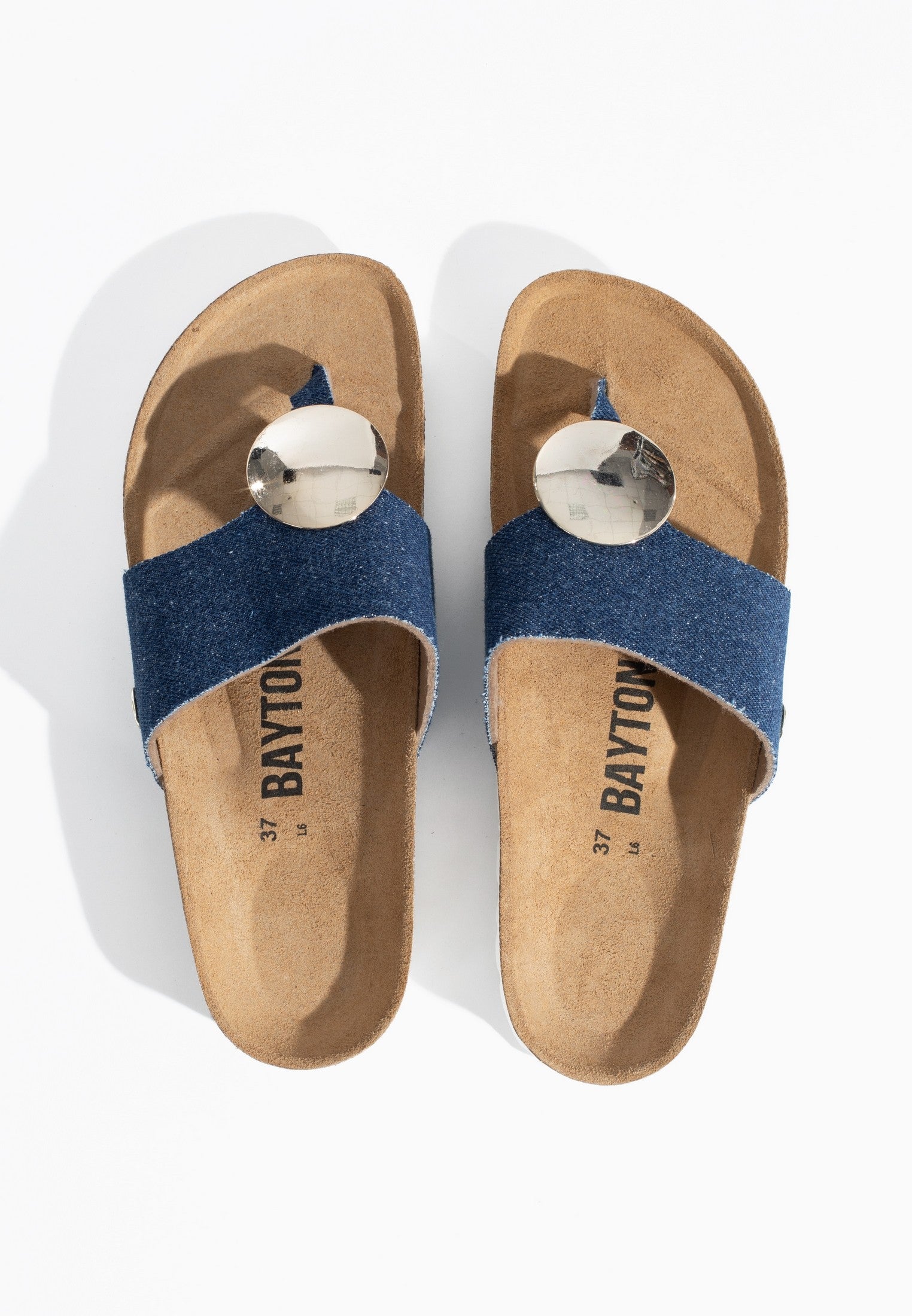 Galante 1 Strap Raw Blue Denim Toe-Thong Sandals