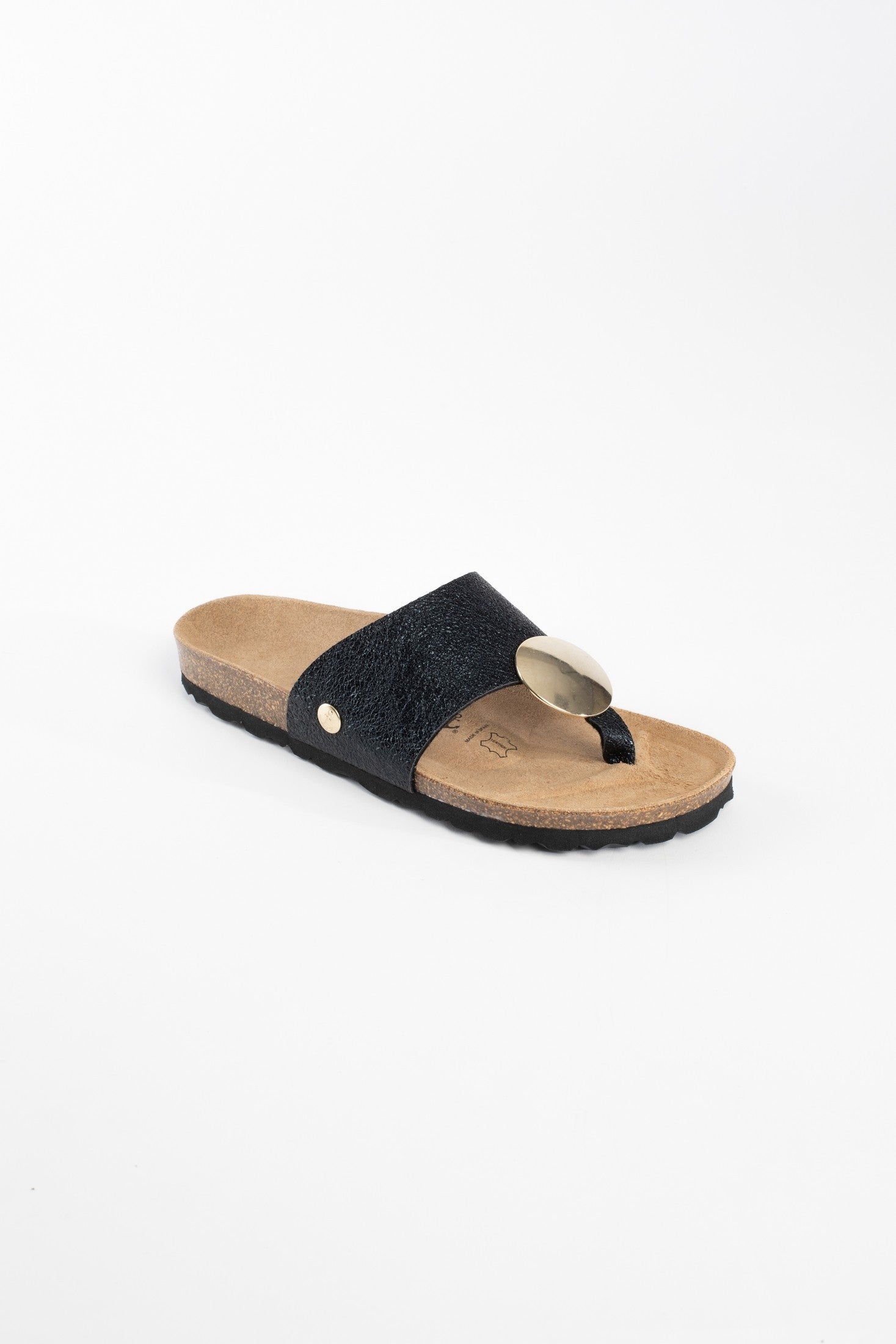 Galante 1 Strap Black Toe-Strap Sandals