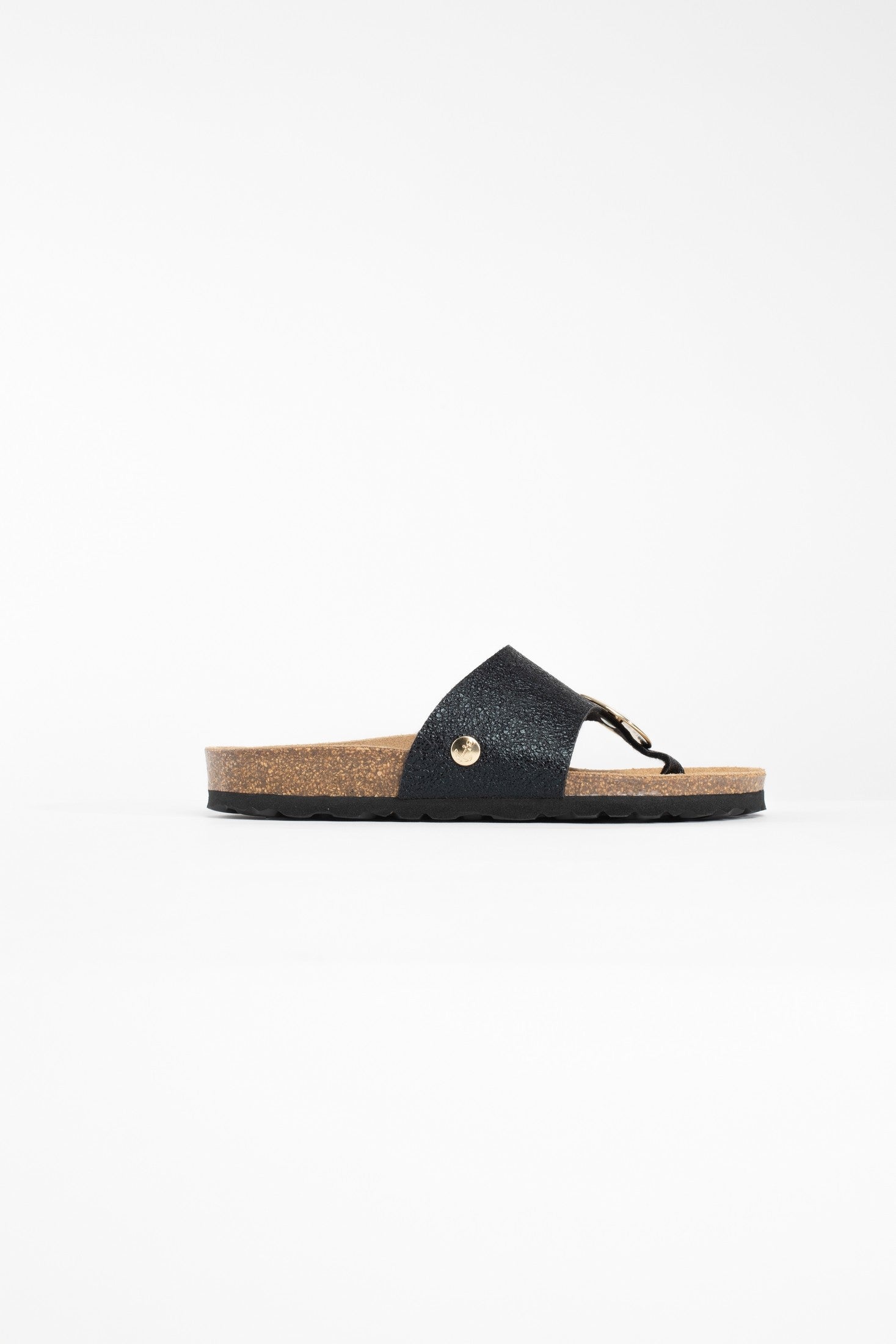 Galante 1 Strap Black Toe-Strap Sandals