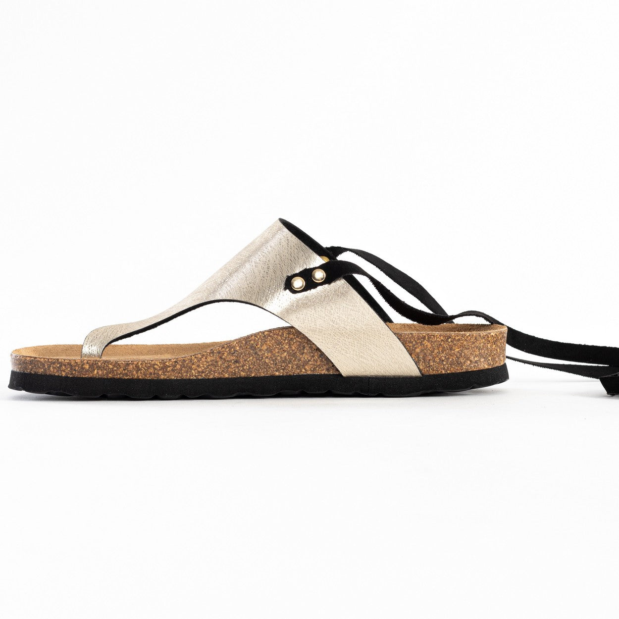 Geres Light Gold Toe-Thong Sandals