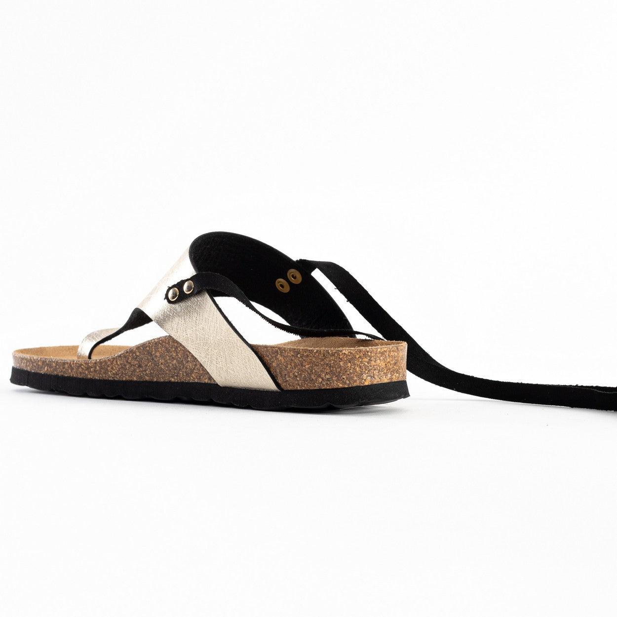 Geres Light Gold Toe-Thong Sandals