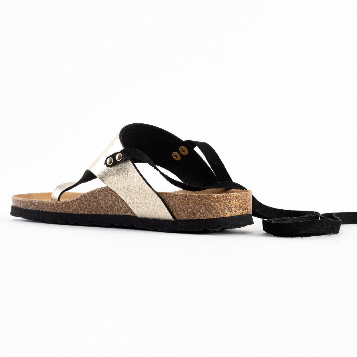 Geres Light Gold Toe-Thong Sandals