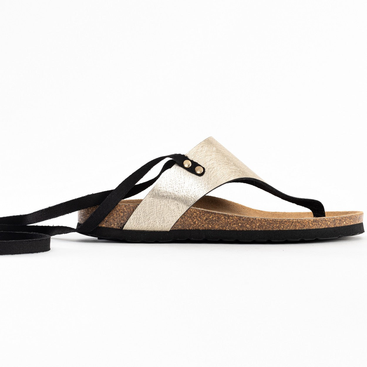 Geres Light Gold Toe-Thong Sandals