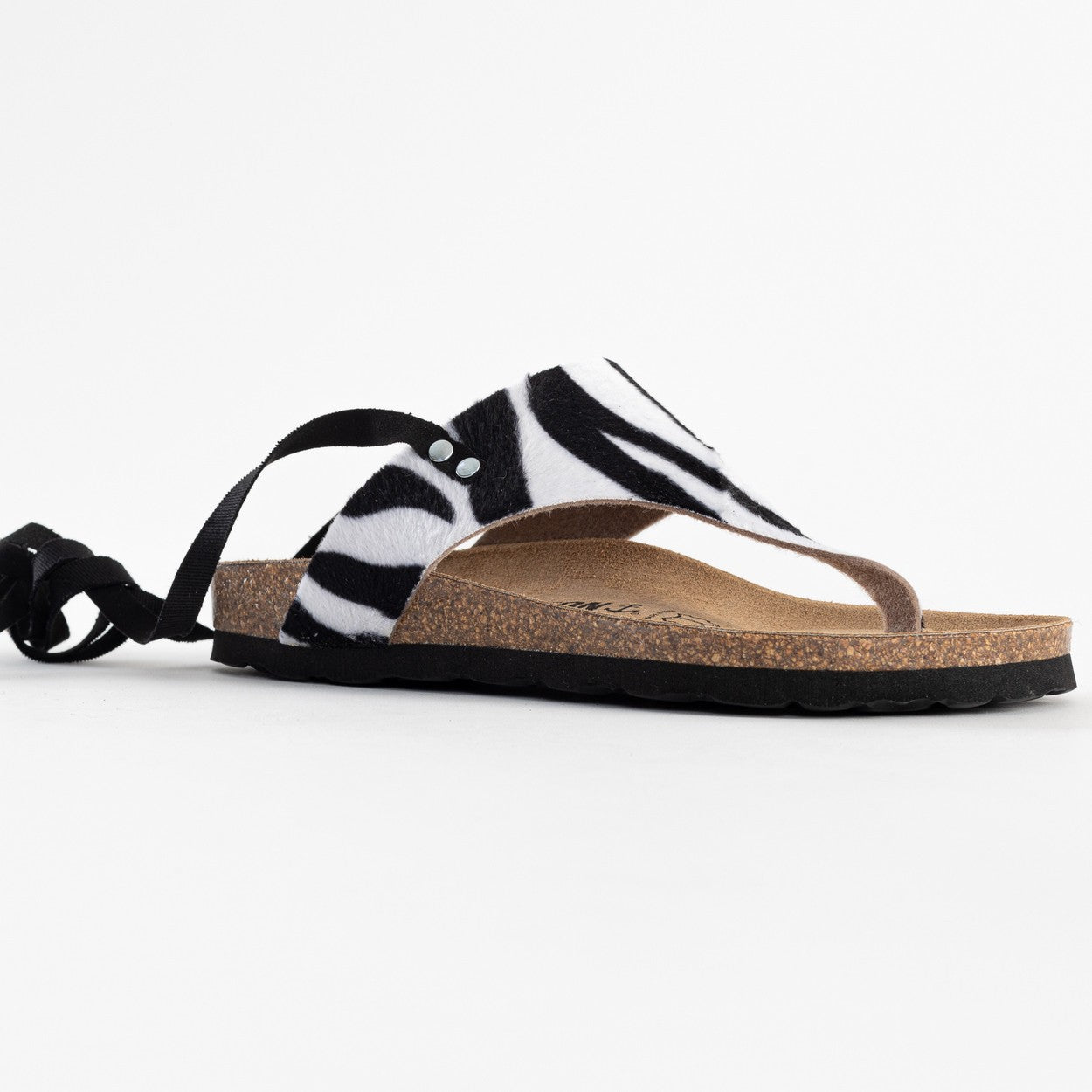 Geres Zebra Toe-Strap Sandals