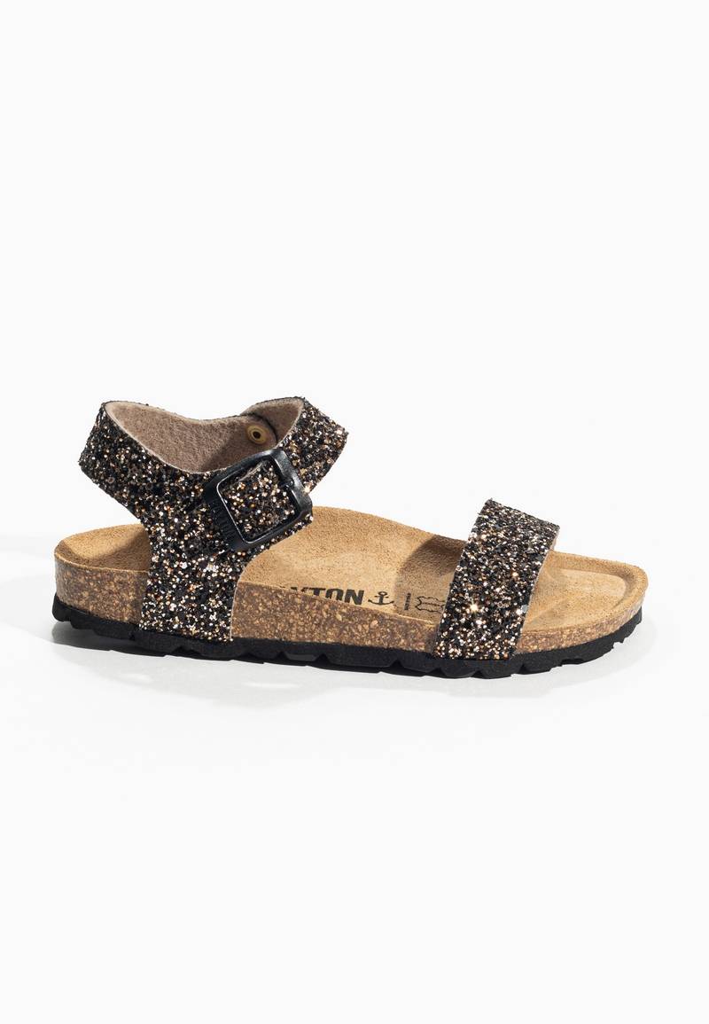 Gwenola Bronze Glitter Multi-Strap Sandals