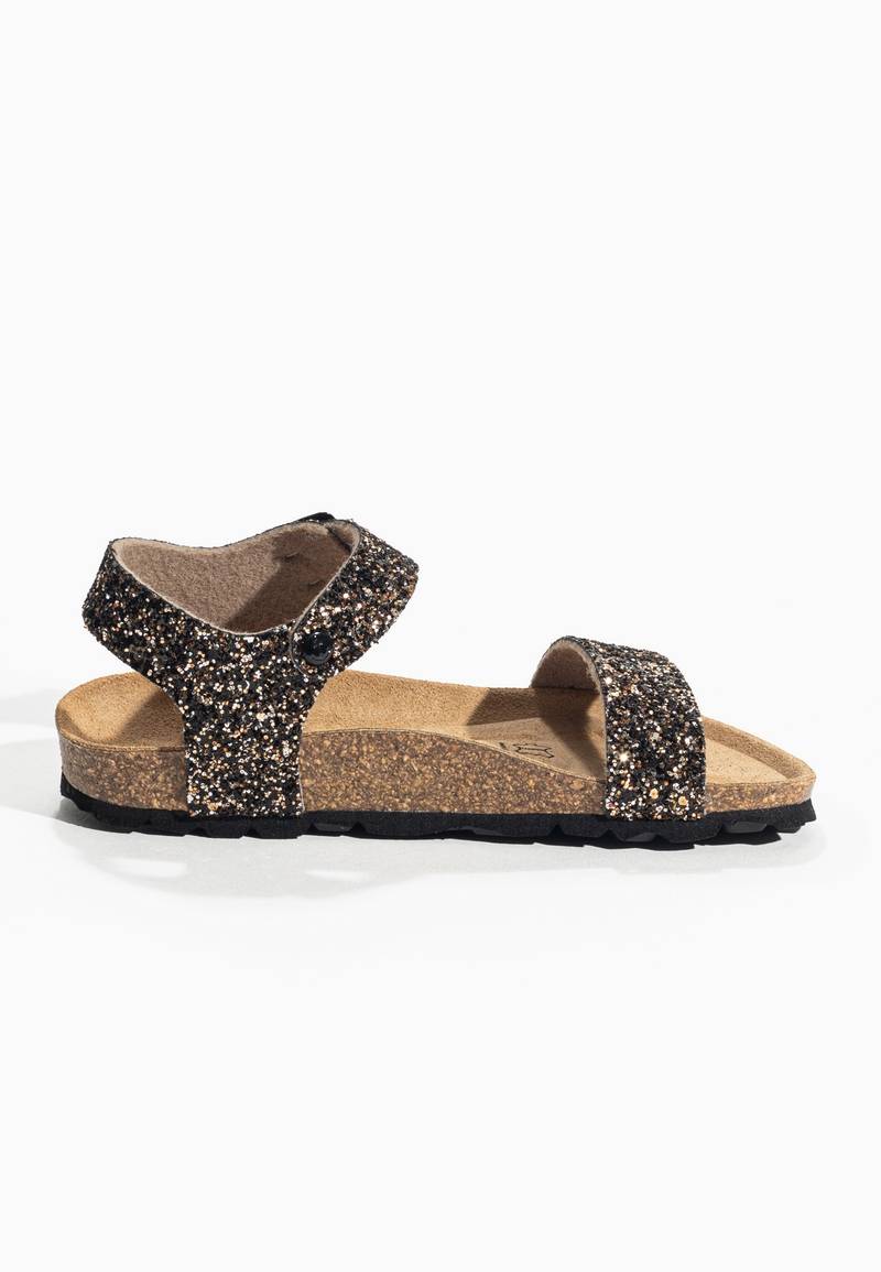 Gwenola Bronze Glitter Multi-Strap Sandals