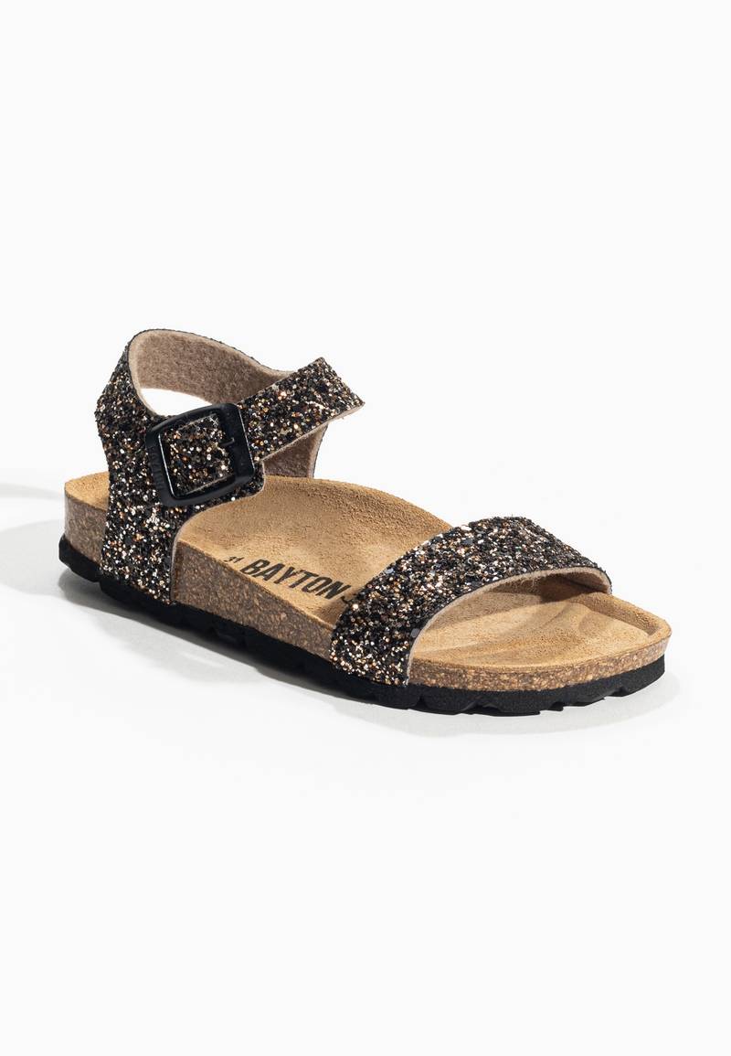 Gwenola Bronze Glitter Multi-Strap Sandals