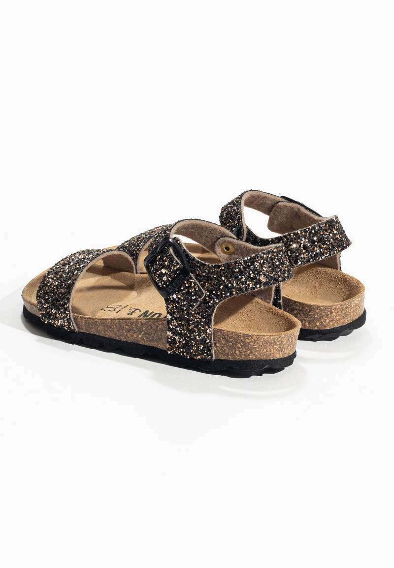 Gwenola Bronze Glitter Multi-Strap Sandals