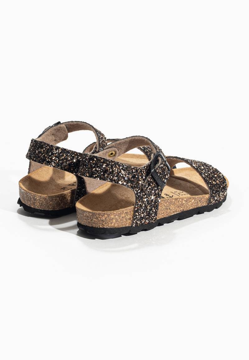 Gwenola Bronze Glitter Multi-Strap Sandals