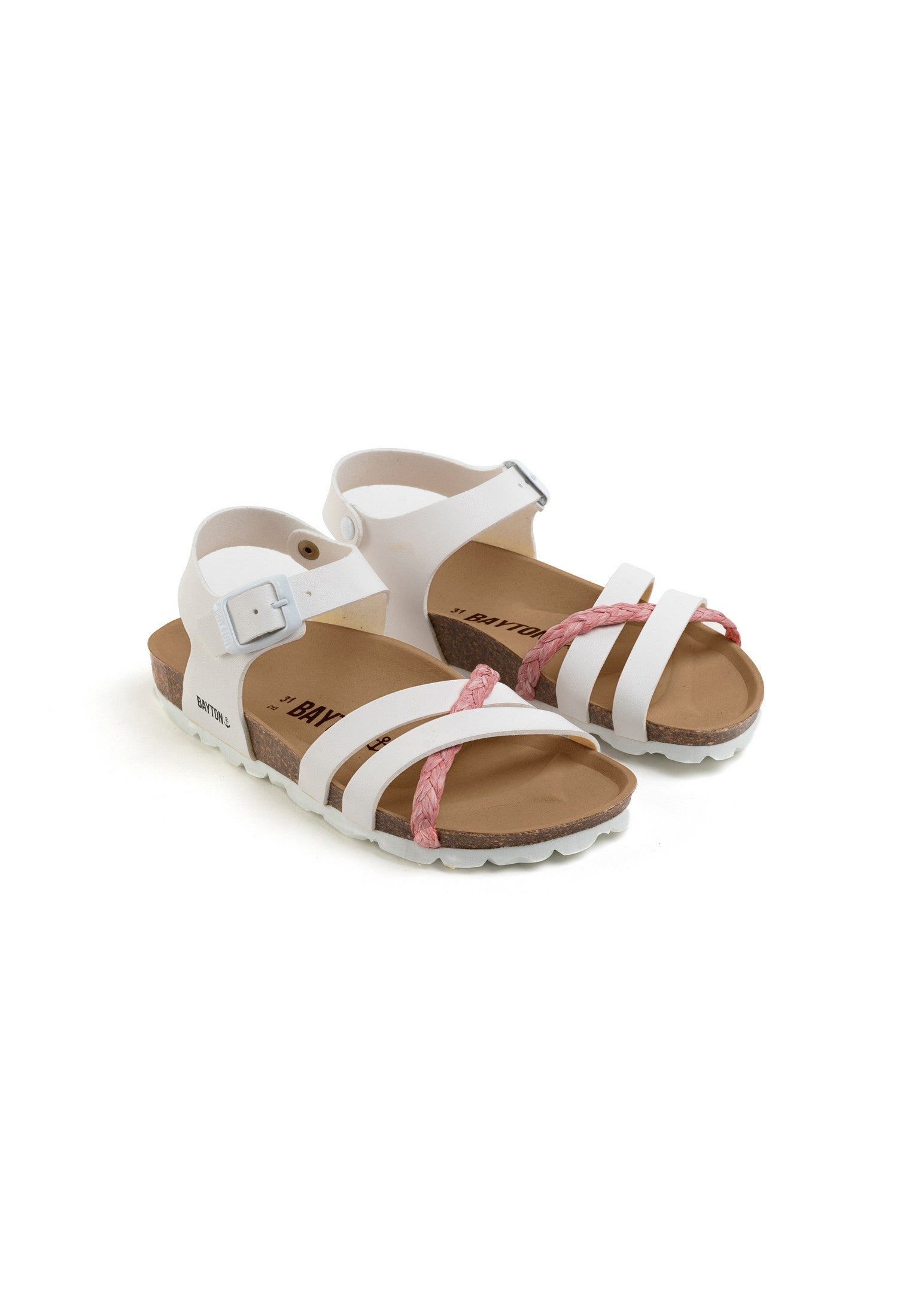 Sandales Multi-Brides Hestia Fuschia Et Blanc