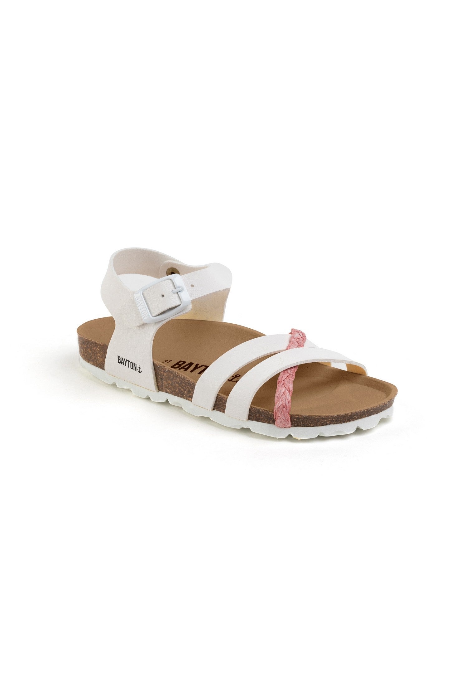 Sandalias Hestia Multibrides Fucsia Y Blanco