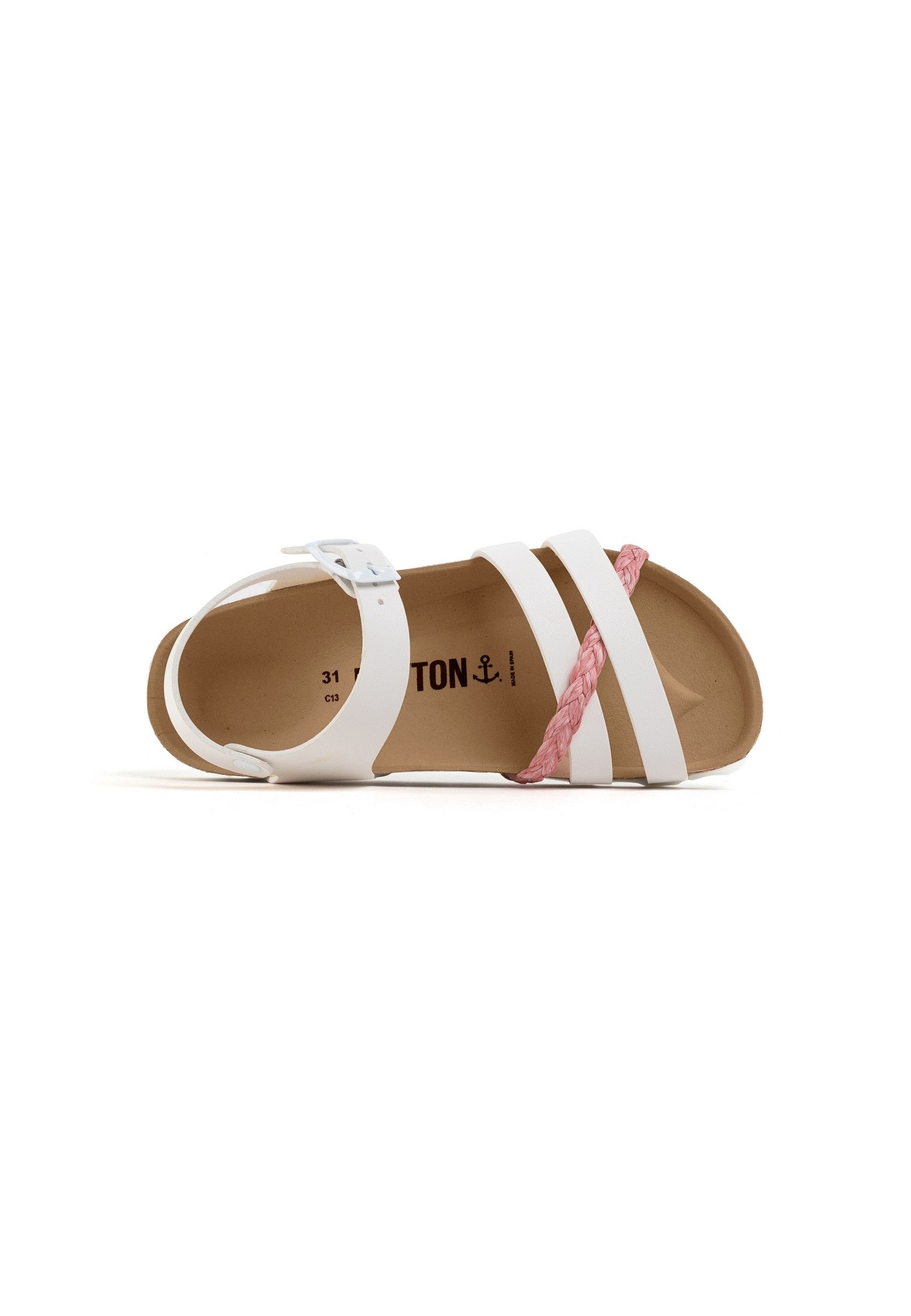 Sandalias Hestia Multibrides Fucsia Y Blanco