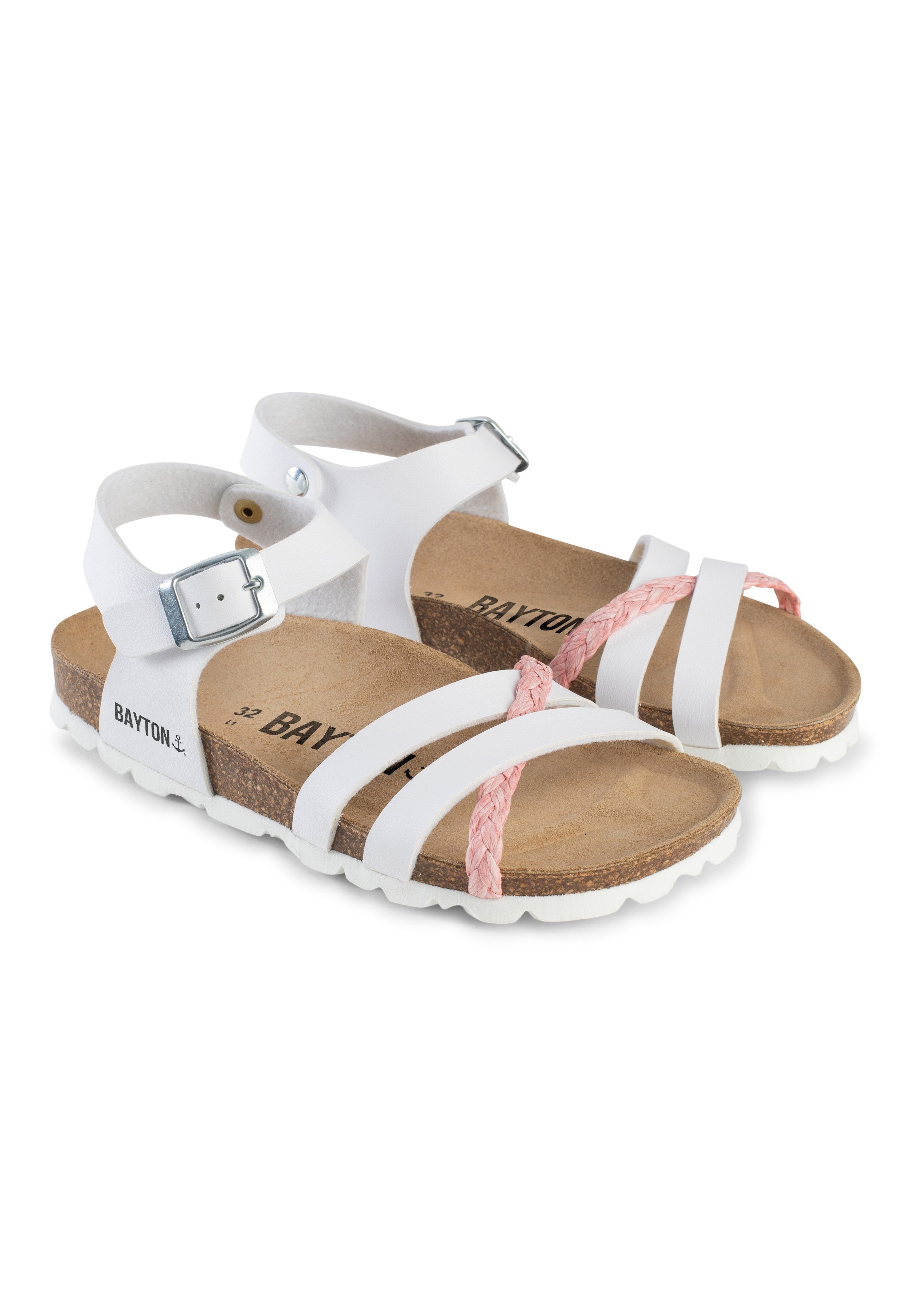 Hestia Pink and White Multi-Strap Sandals