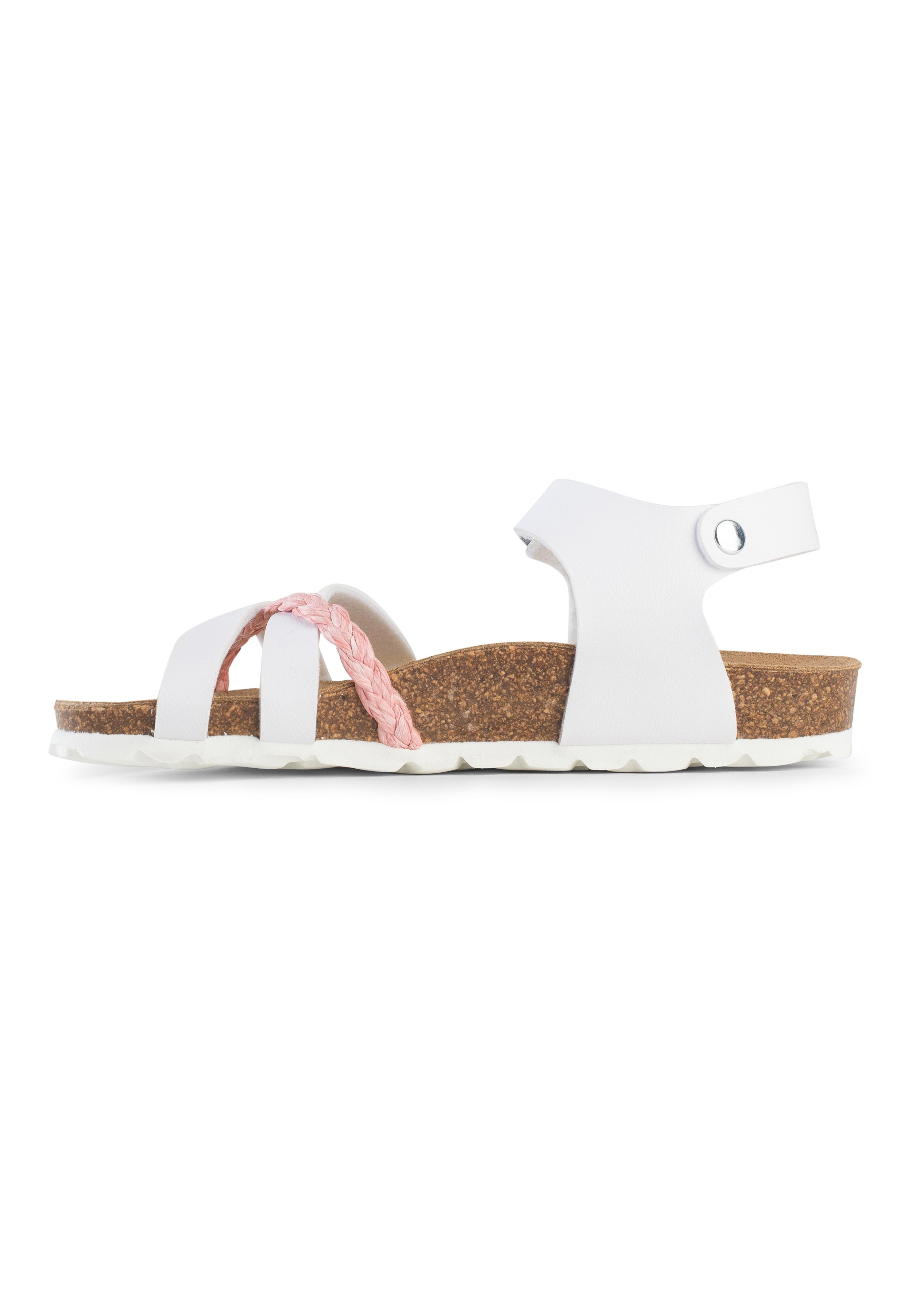 Hestia Pink and White Multi-Strap Sandals