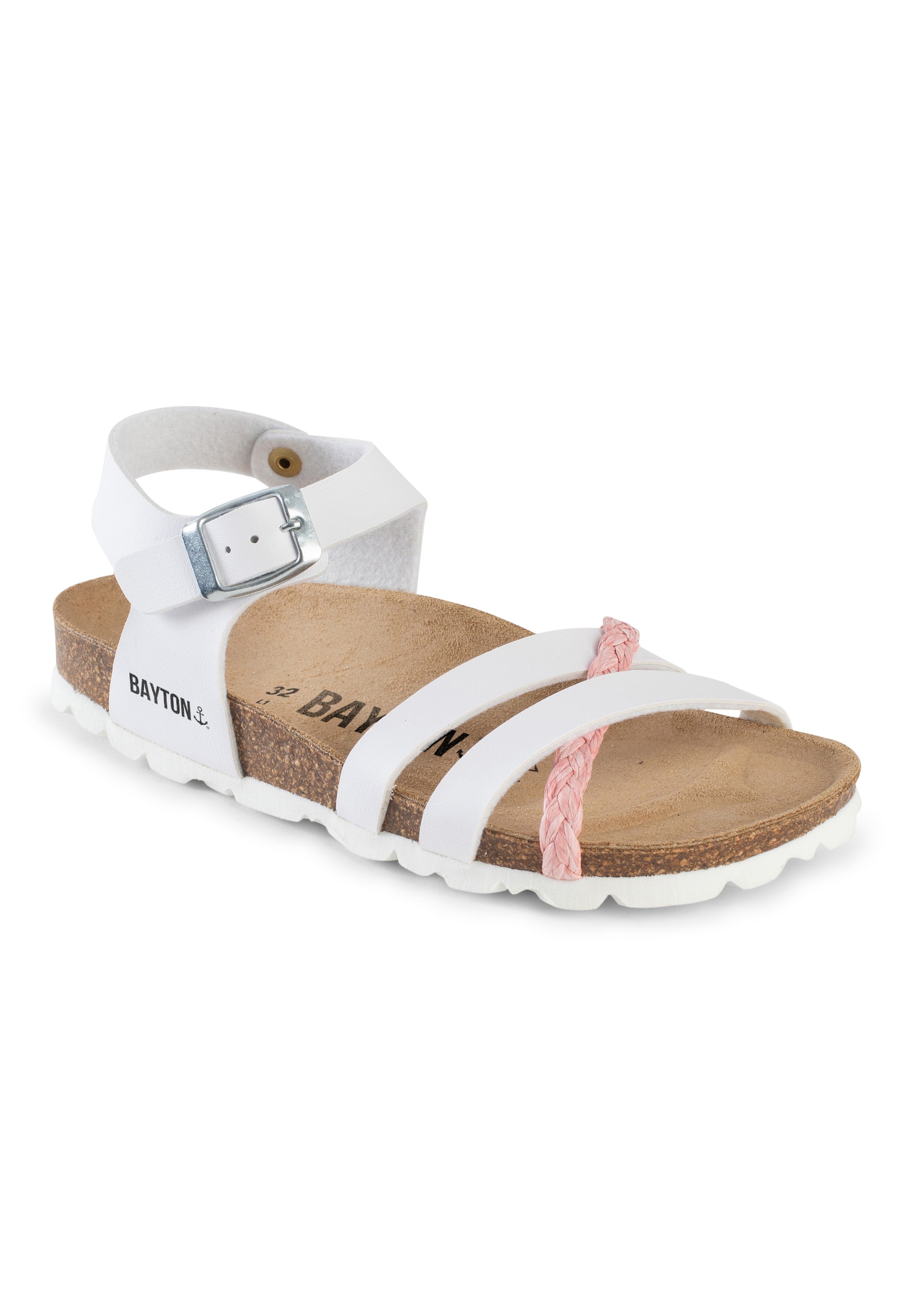 Sandales Multi-Brides Hestia Rose Et Blanc