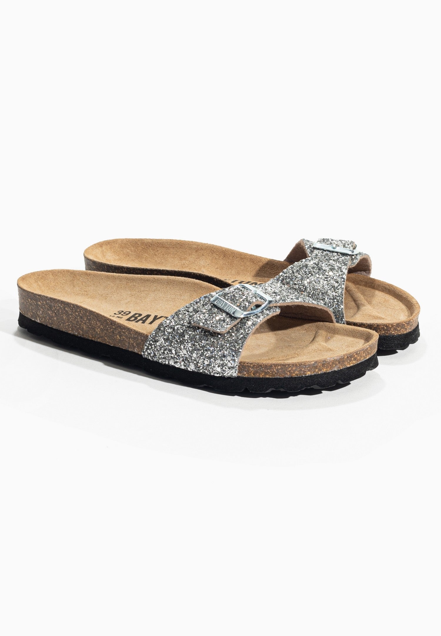 1 Strap Jazz Silver Glitter Sandals