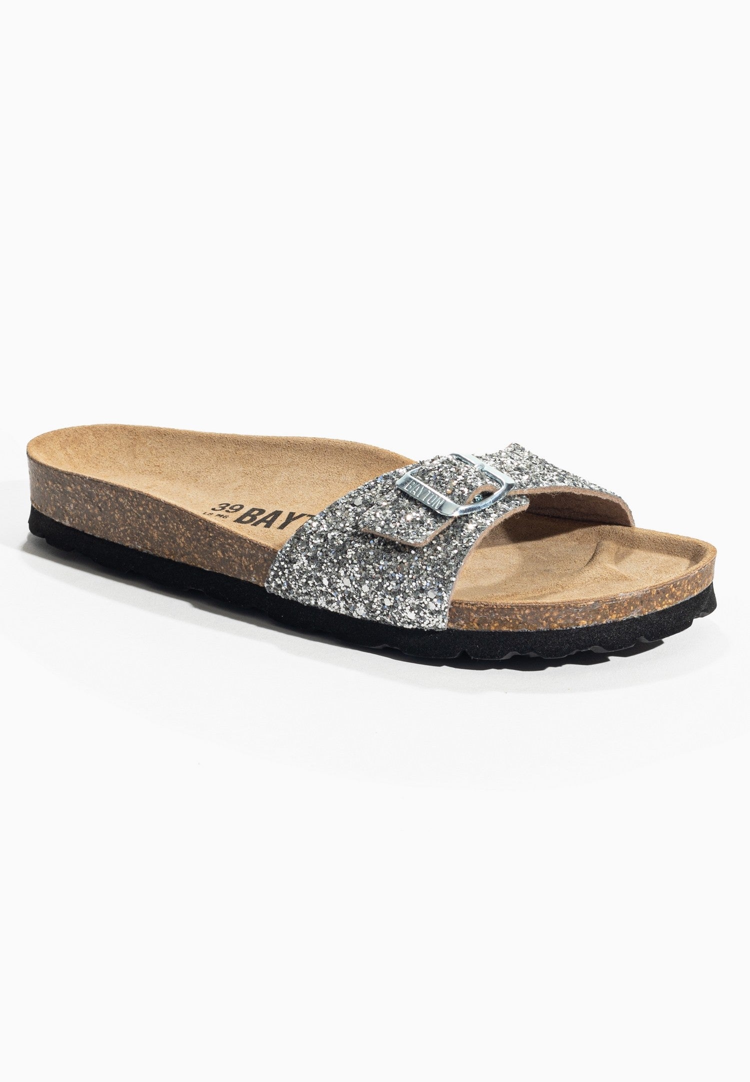 1 Strap Jazz Silver Glitter Sandals