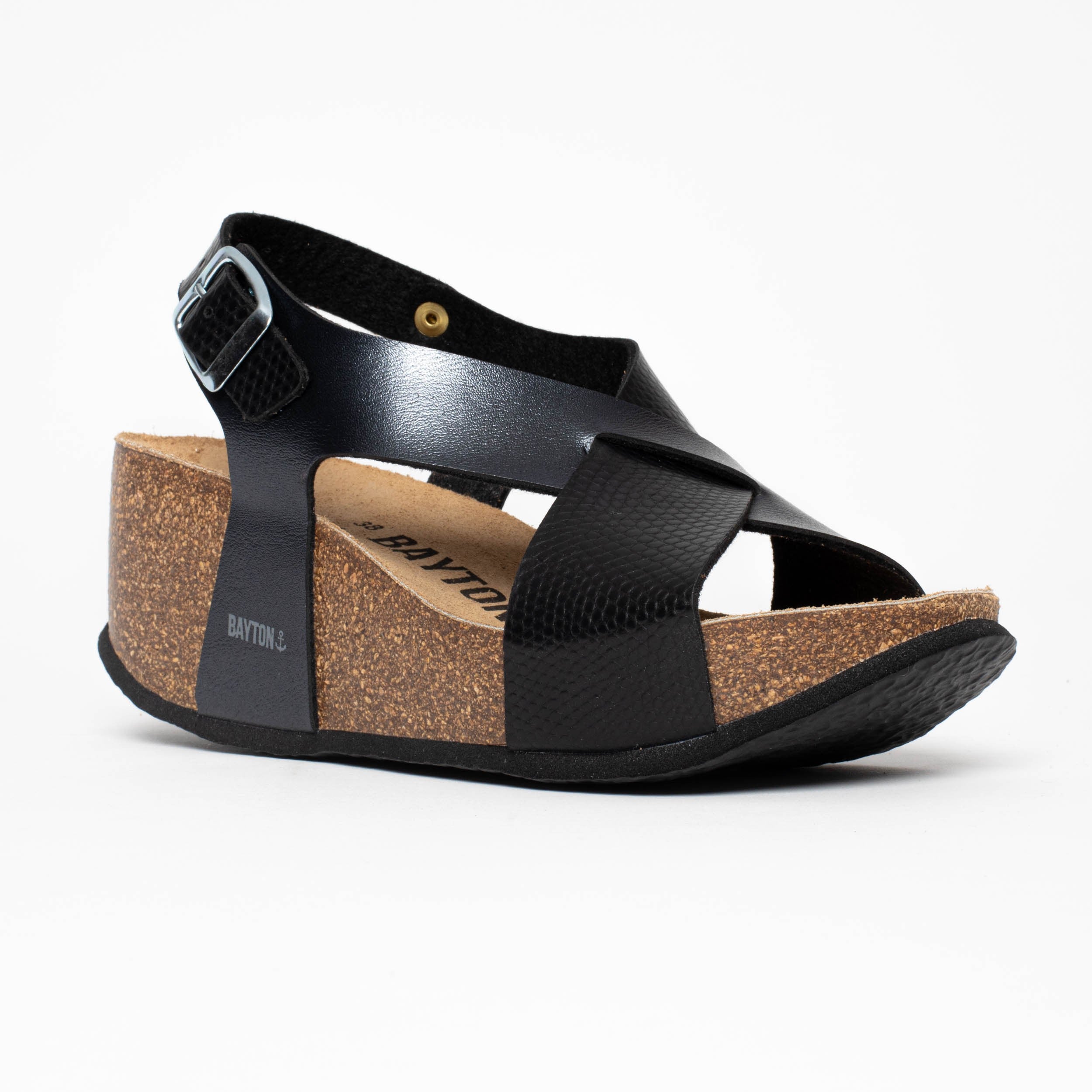 Sandalias Jerez Cuña Y Semicuña Negro