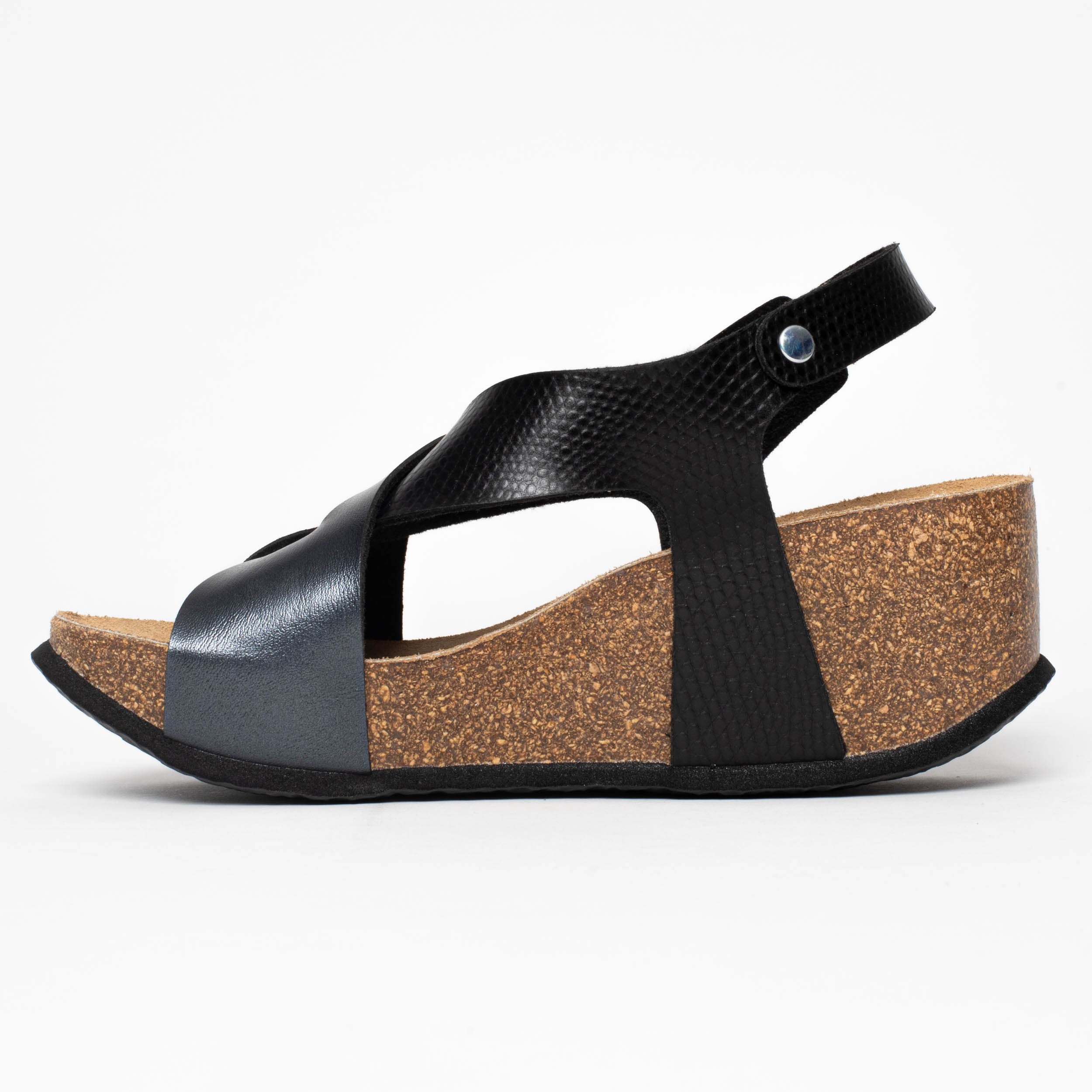 Sandalias Jerez Cuña Y Semicuña Negro