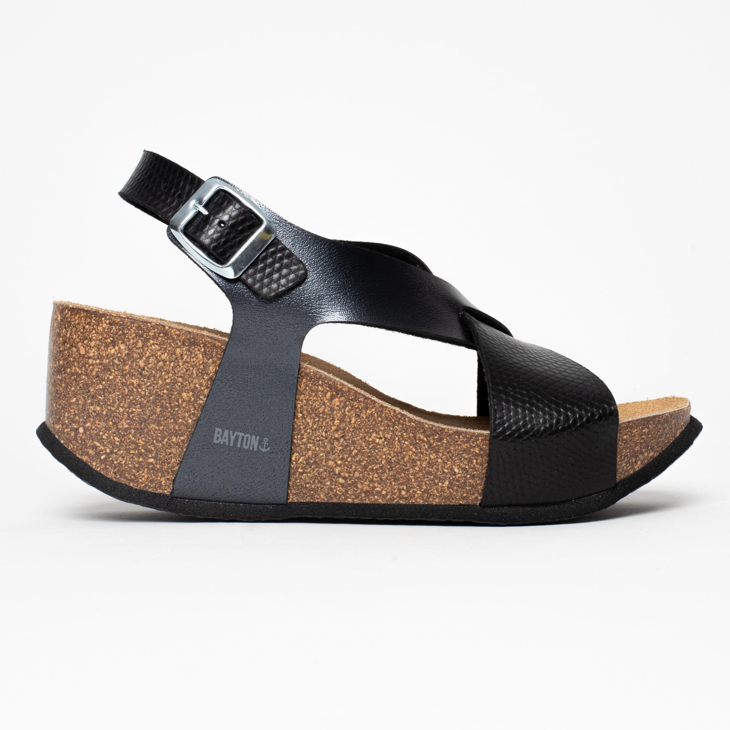 Sandalias Jerez Cuña Y Semicuña Negro