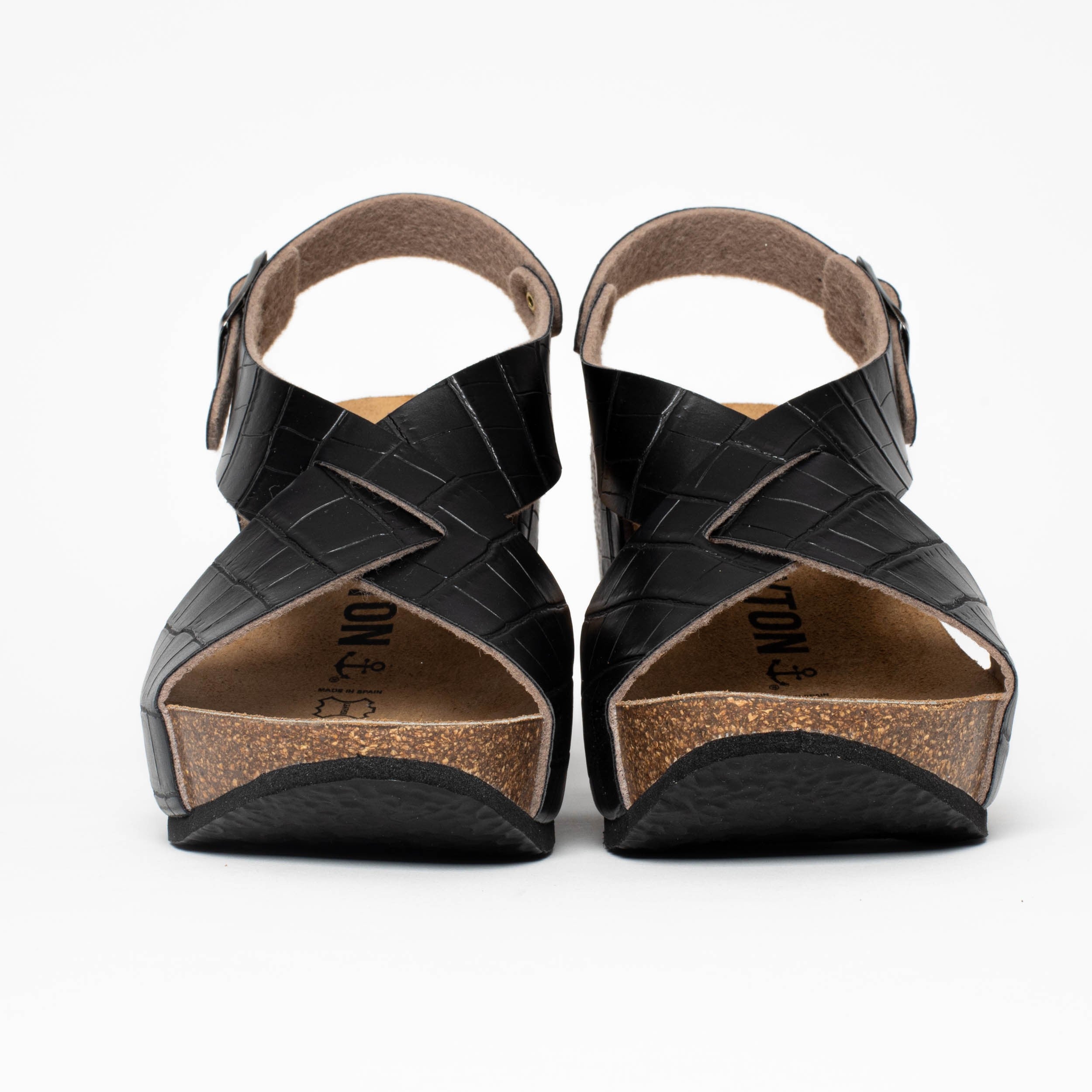 Jerez Black Wedge and Semi-Wedge Sandals