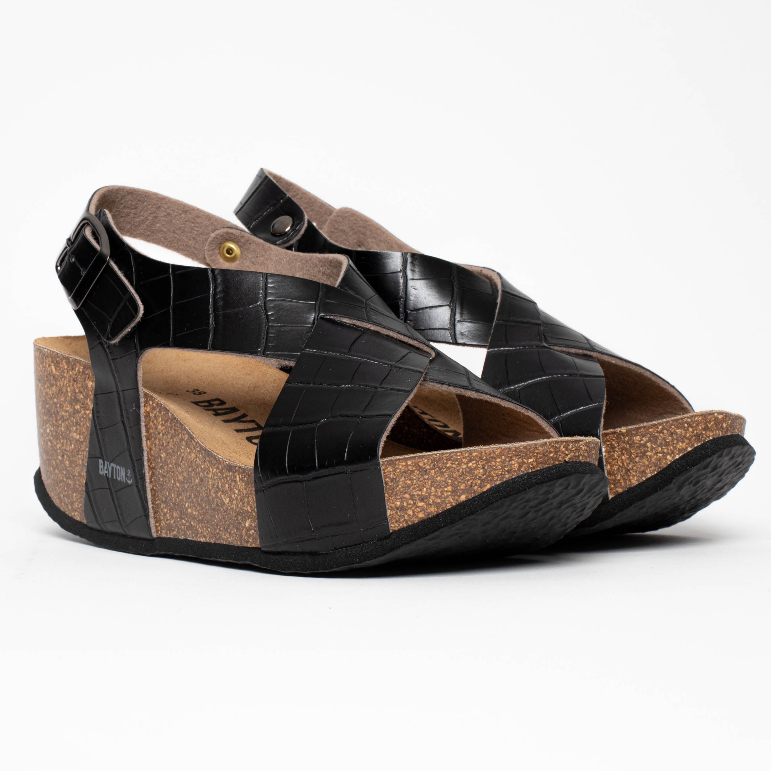 Jerez Black Wedge and Semi-Wedge Sandals