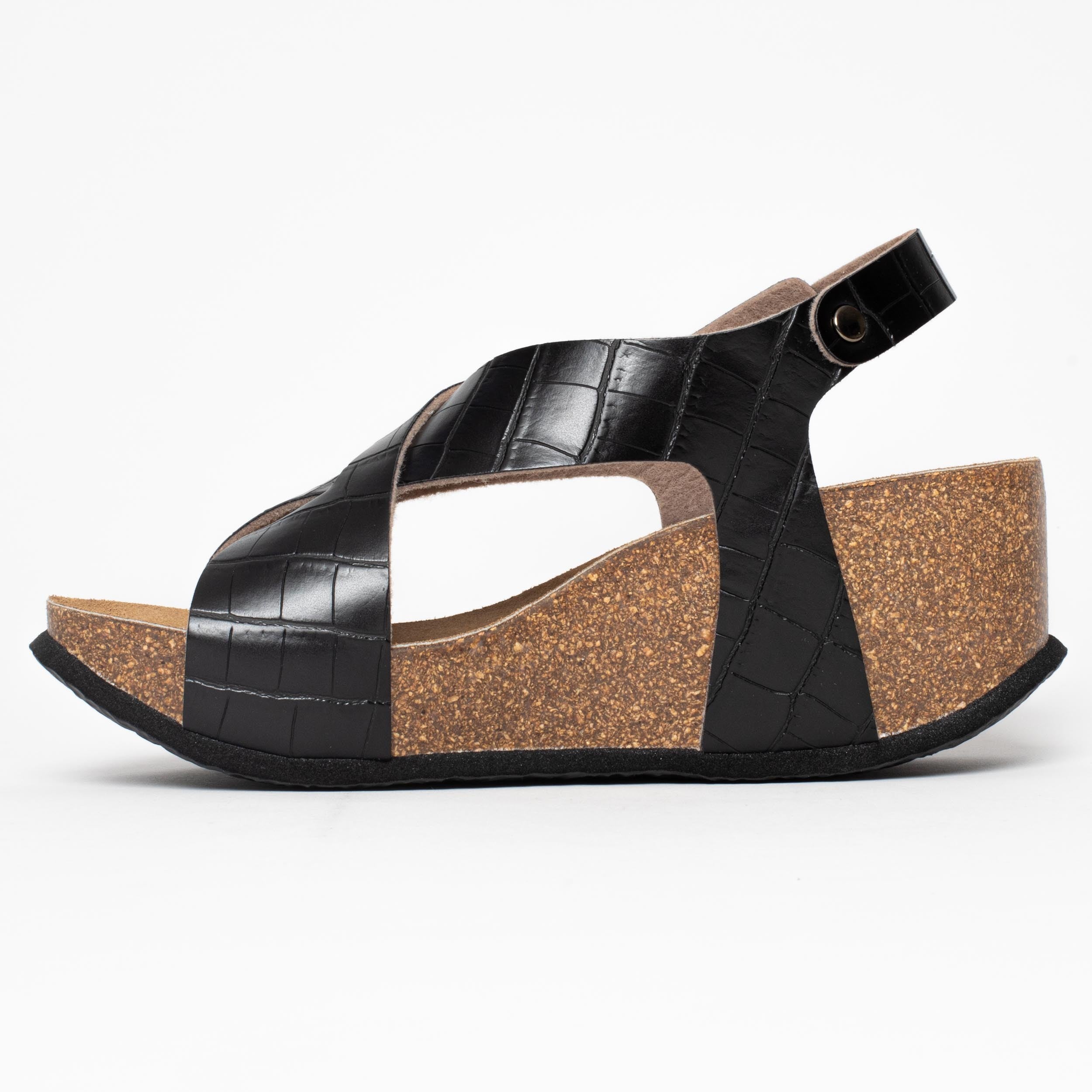 Jerez Black Wedge and Semi-Wedge Sandals