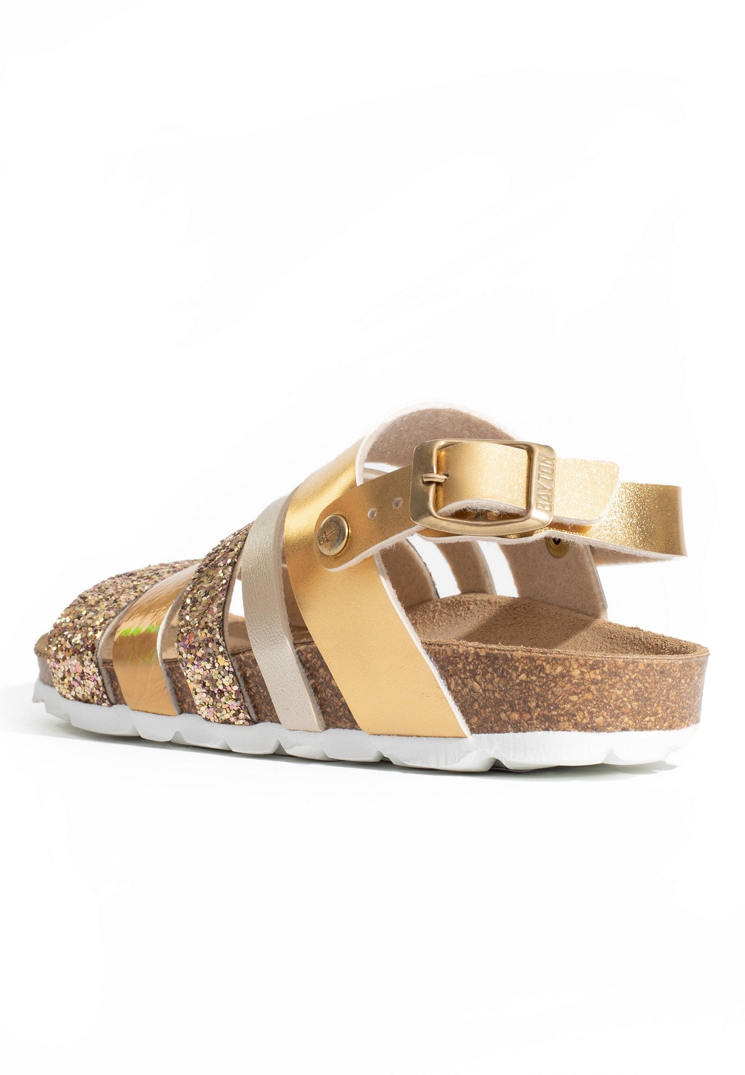 Sandalias Joy oro y purpurina