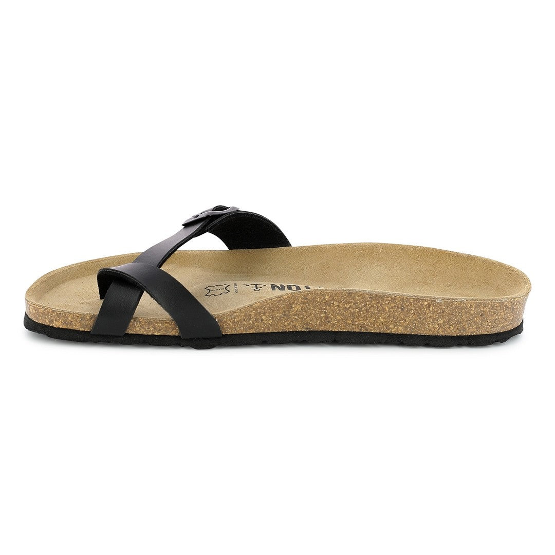 Black Junon Toe-Strap Sandals