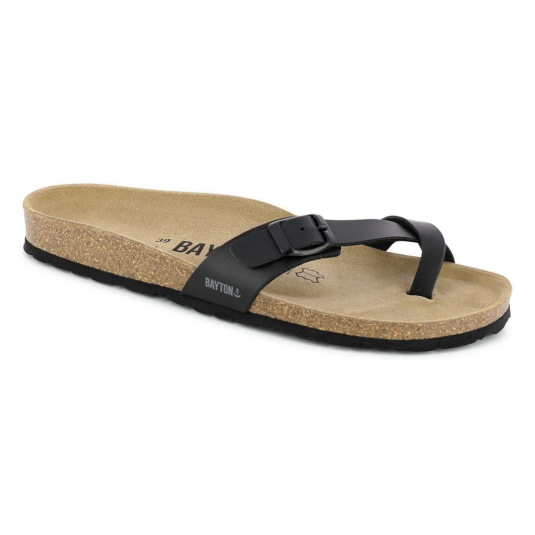 Black Junon Toe-Strap Sandals