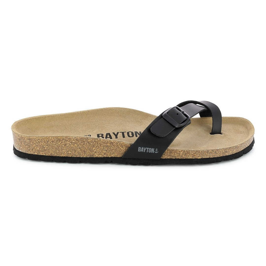 Black Junon Toe-Strap Sandals