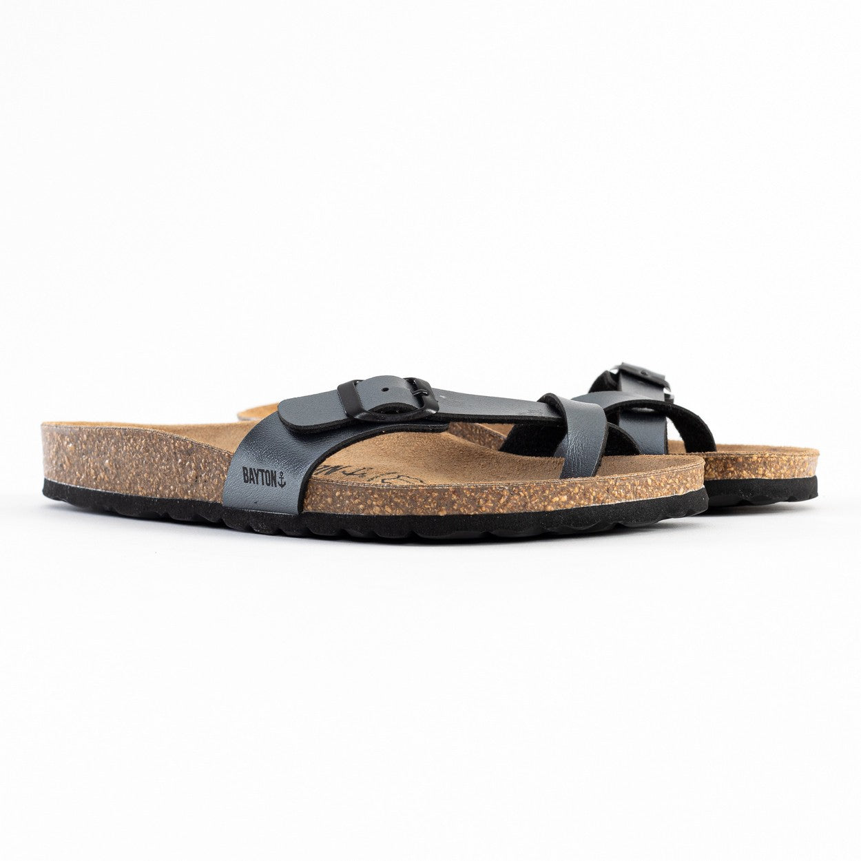 Junon Anthracite Toe-Thong Sandals