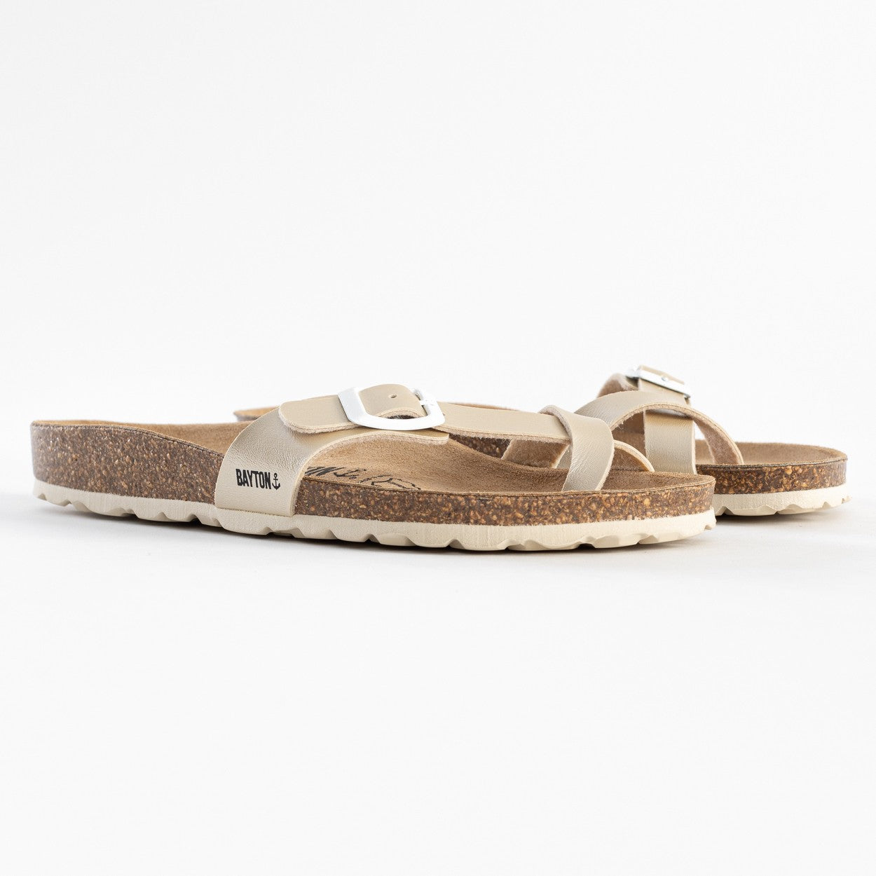 Light Gold Junon Toe Post Sandals