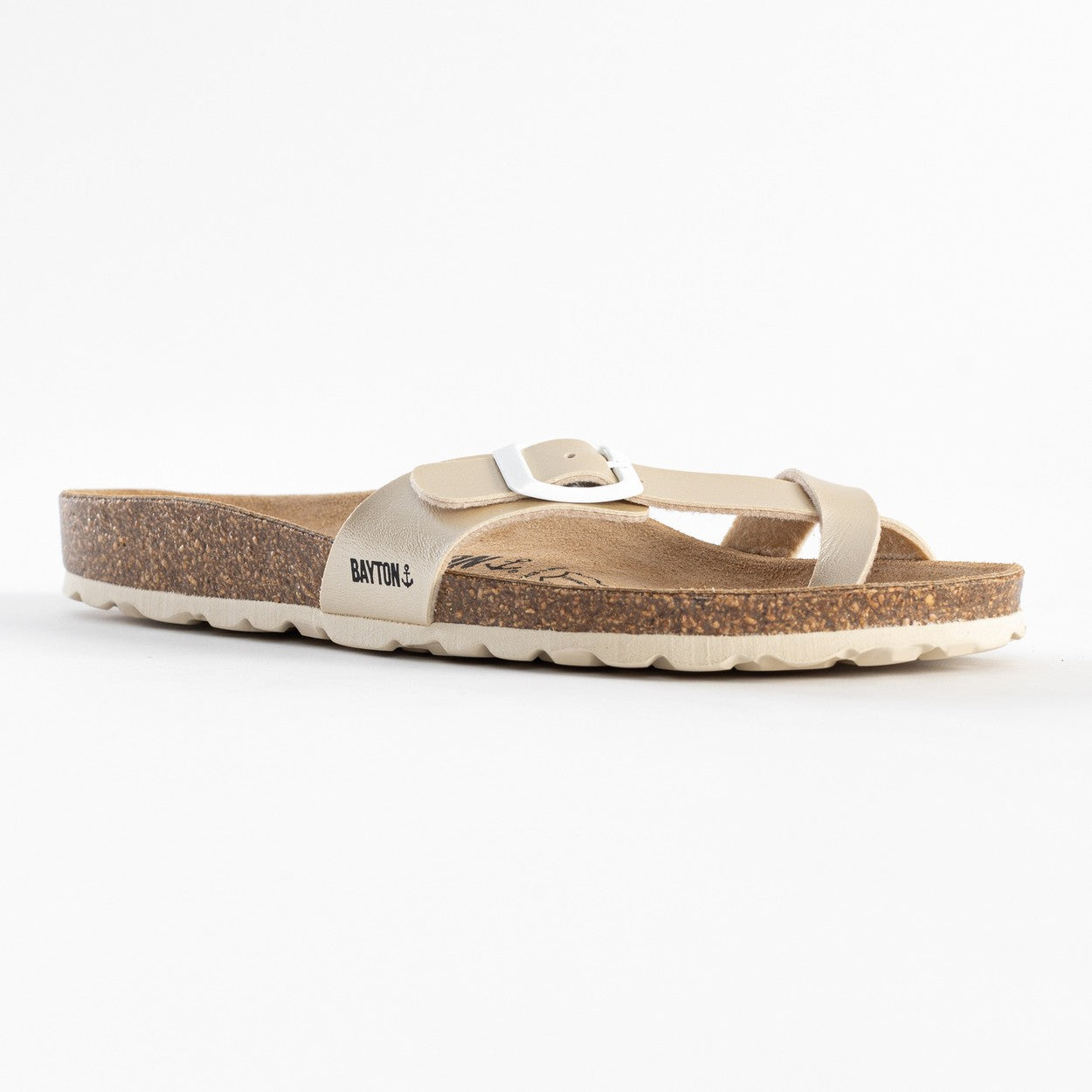 Light Gold Junon Toe Post Sandals