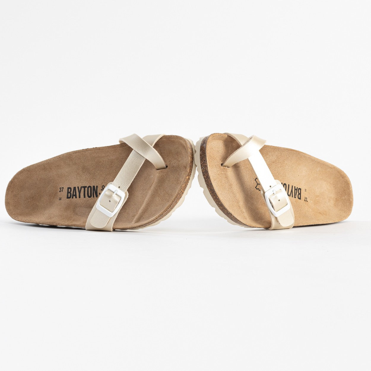 Light Gold Junon Toe Post Sandals